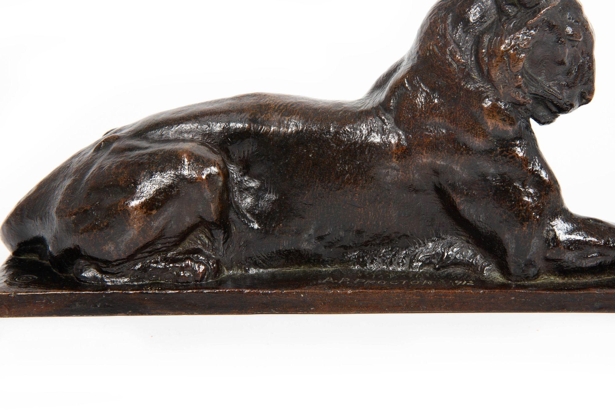 Bronze Rare sculpture américaine du tigre de Princeton par Alexander Phimister Proctor en vente