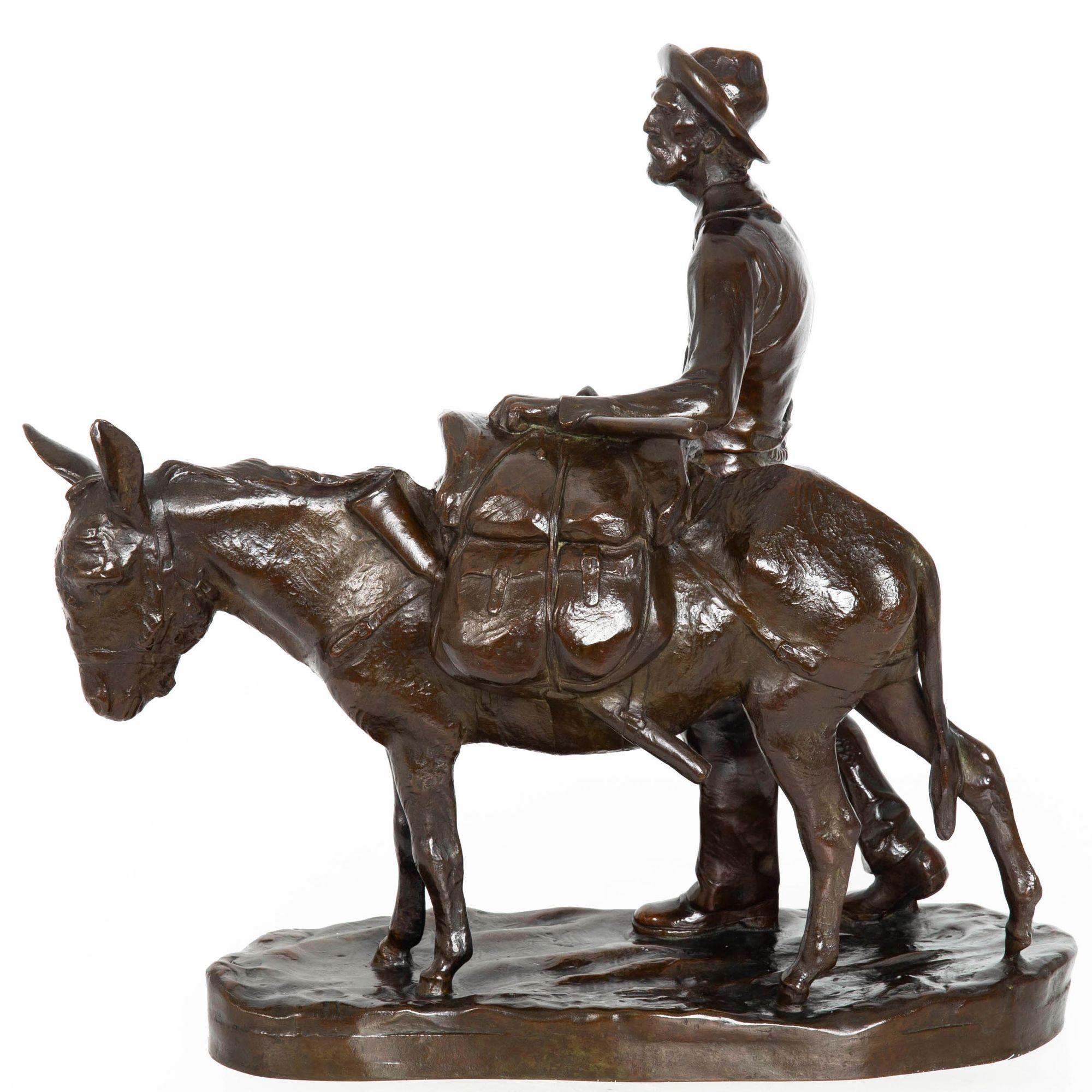 Americano Rara scultura western americana 