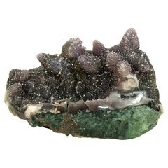 Rare Amethyst Crystal Pseudomorph After Calcite on Agate Matrix, Amethyst Flower