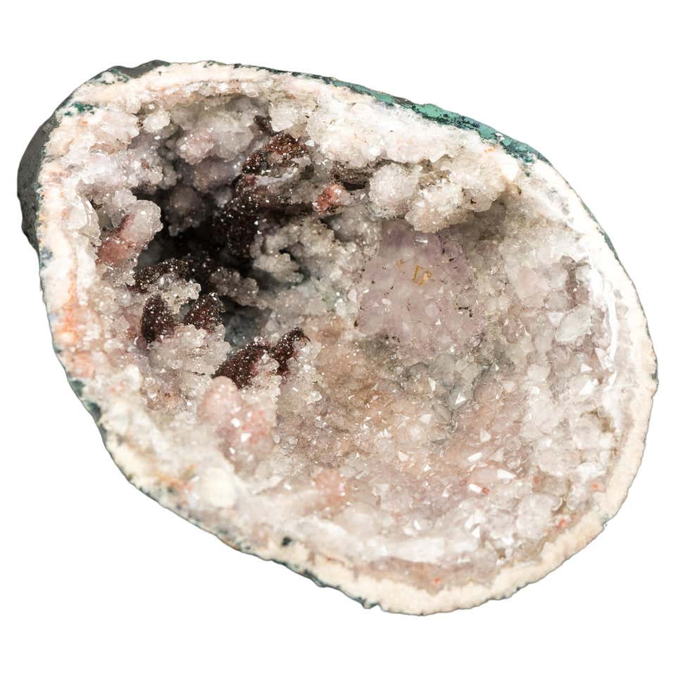 Geode Crystal Rug Double Windowed Amethyst Geode with Agatised Borders and Rare Calcite ...