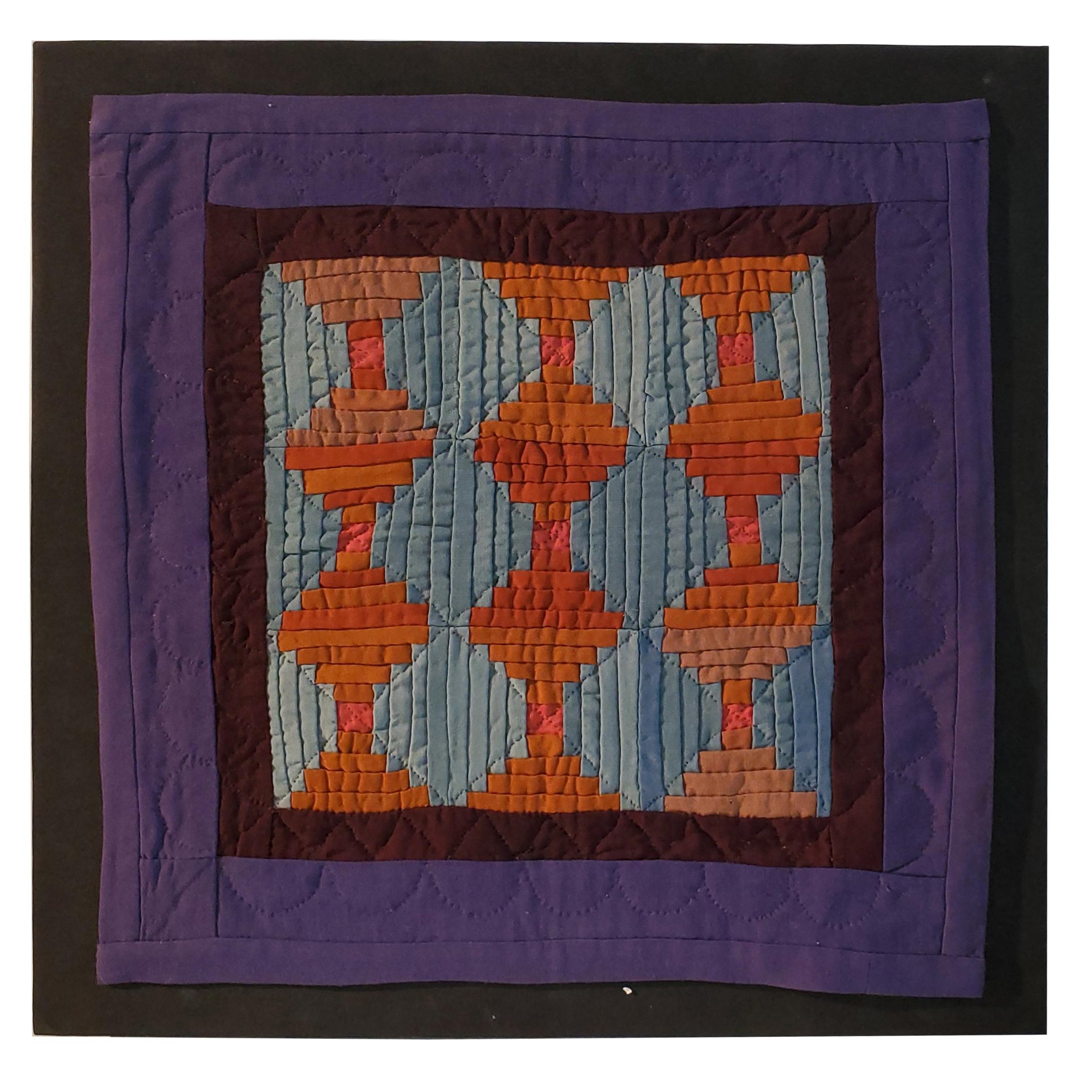 Rare Amish Wool Doll Quilt from Pennsylvania