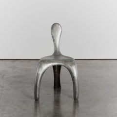 Rare Amorphous cast aluminium sculptural chair by Finn Stone