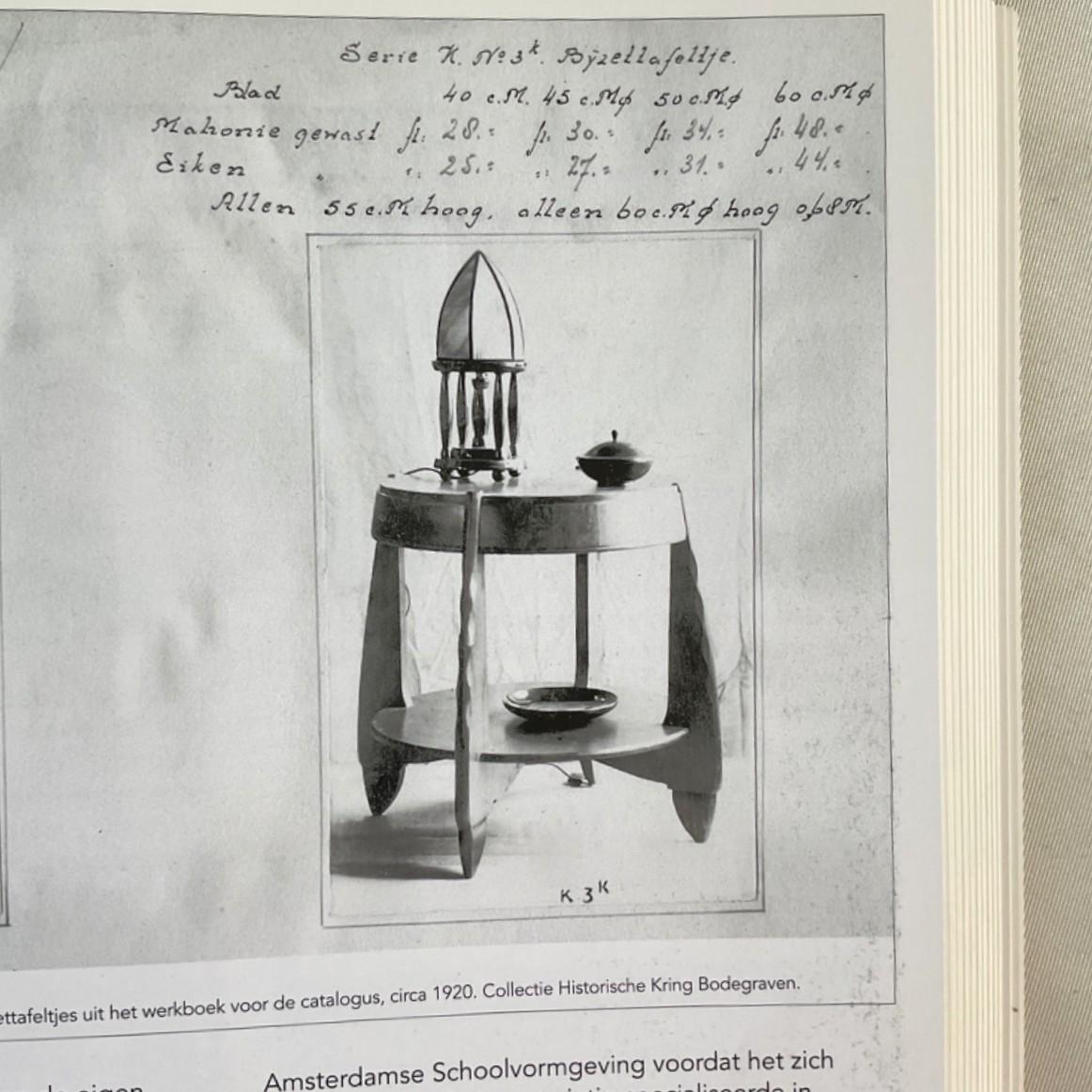 Rara mesa auxiliar o lámpara Art Decó de la Escuela de Ámsterdam por N.V. Hero de Groot, años 20 principios del siglo XX en venta