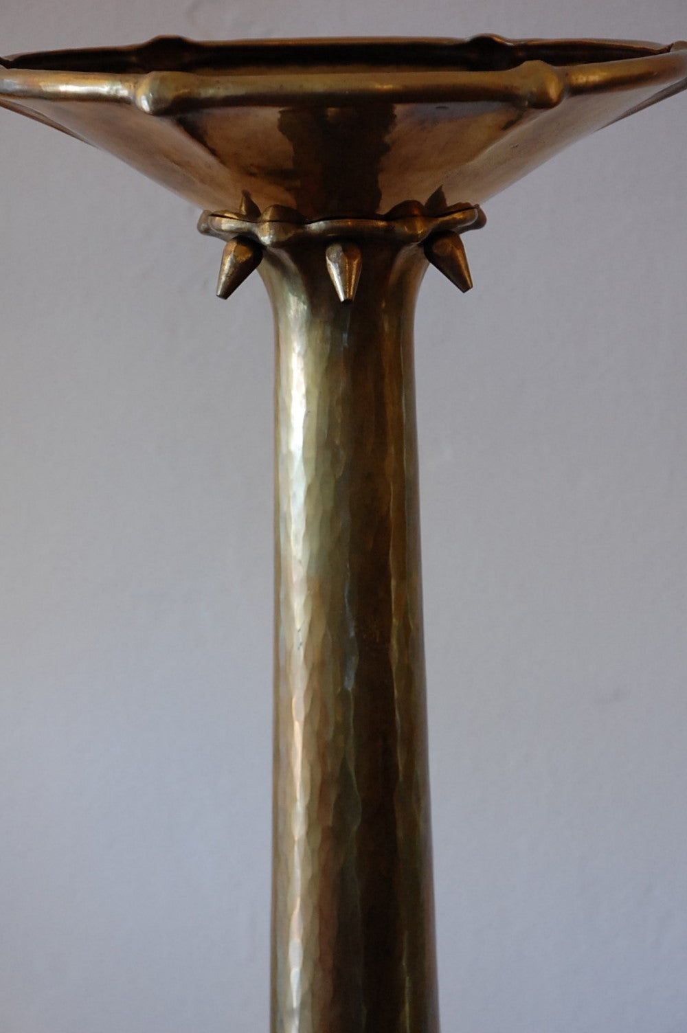 Dutch Rare Hammered Brass Candlestick by Atelier Brom For Sale