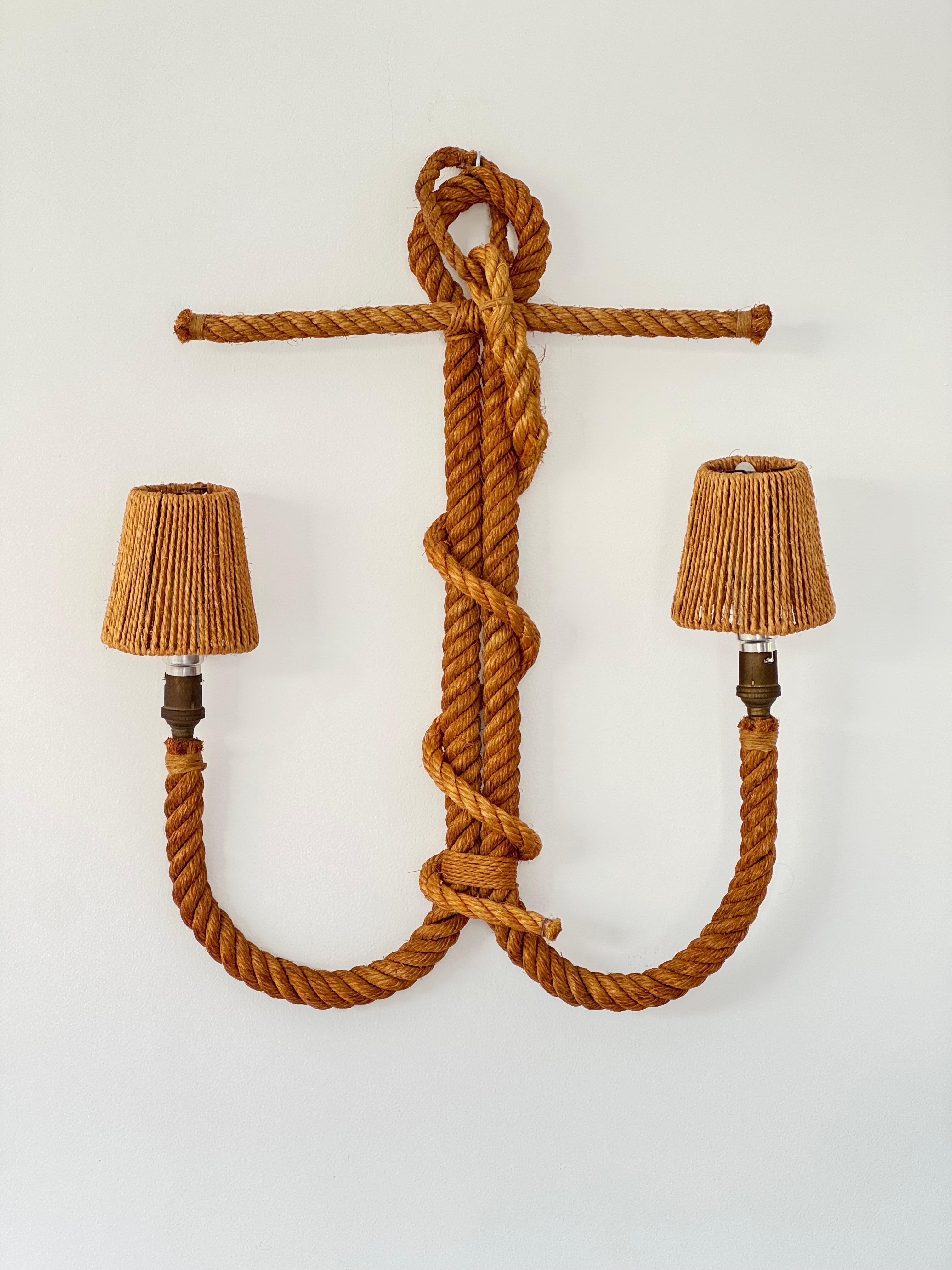 Stile provenzale Rare lampade da parete in corda 