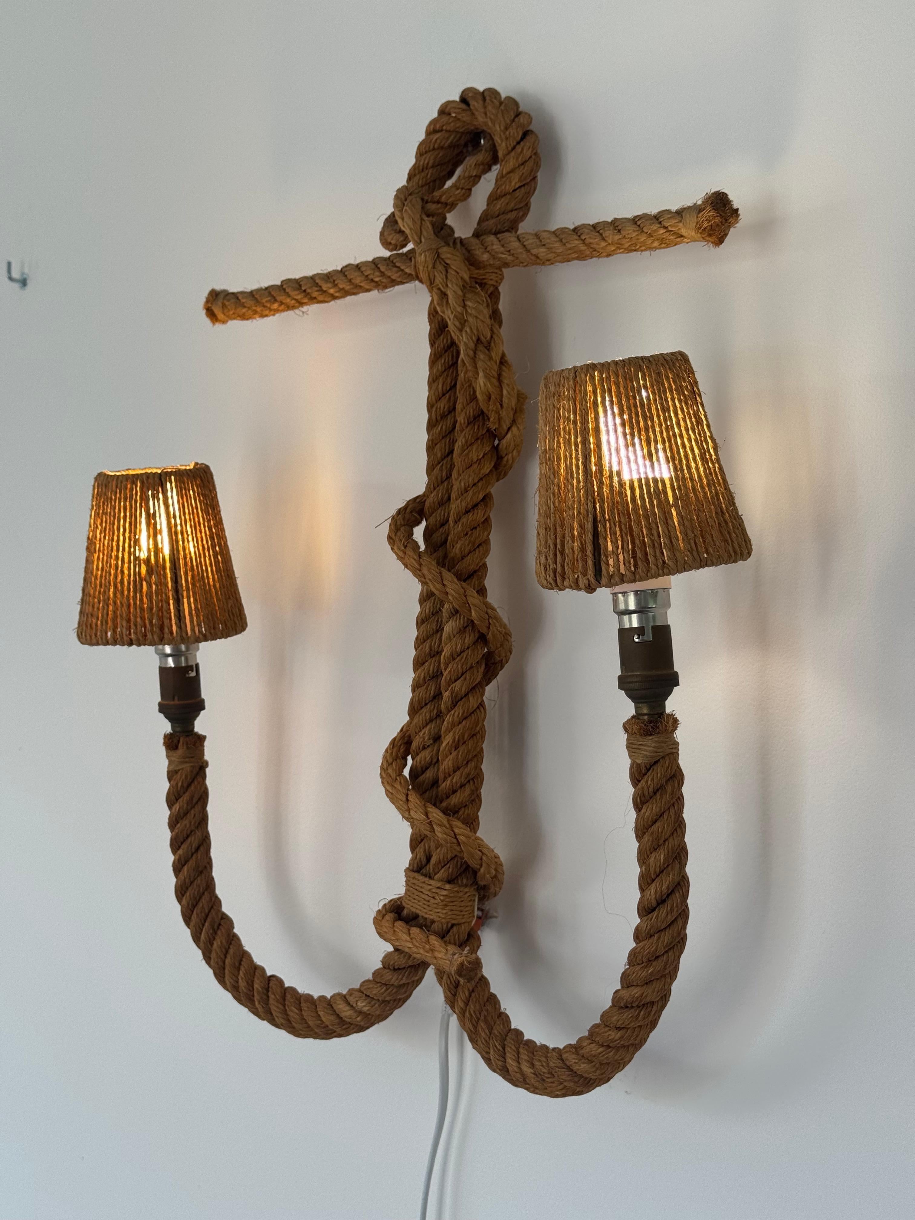 XX secolo Rare lampade da parete in corda 