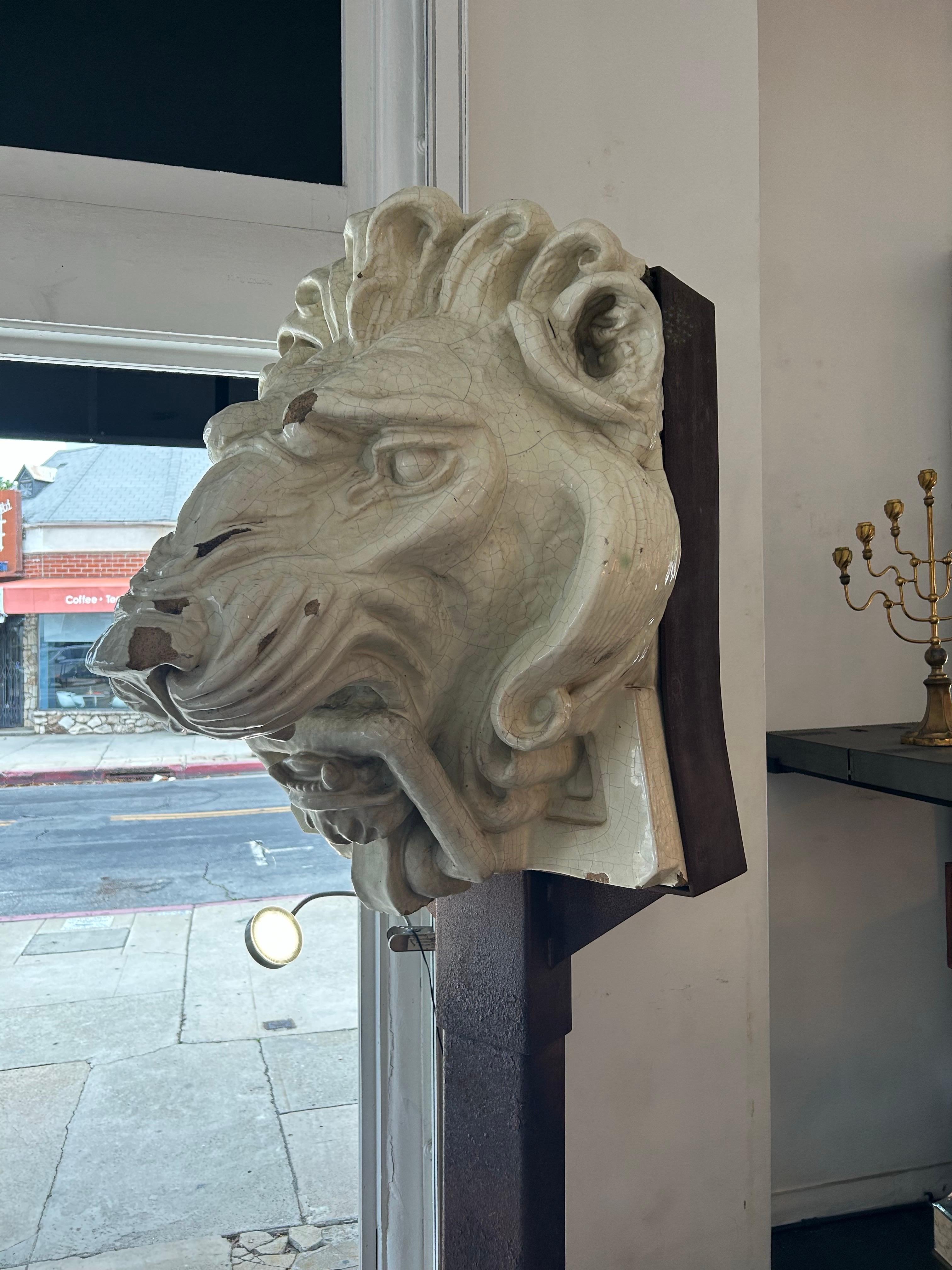 Rare Ancienne Architectural Lion Head, c.1885 For Sale 1