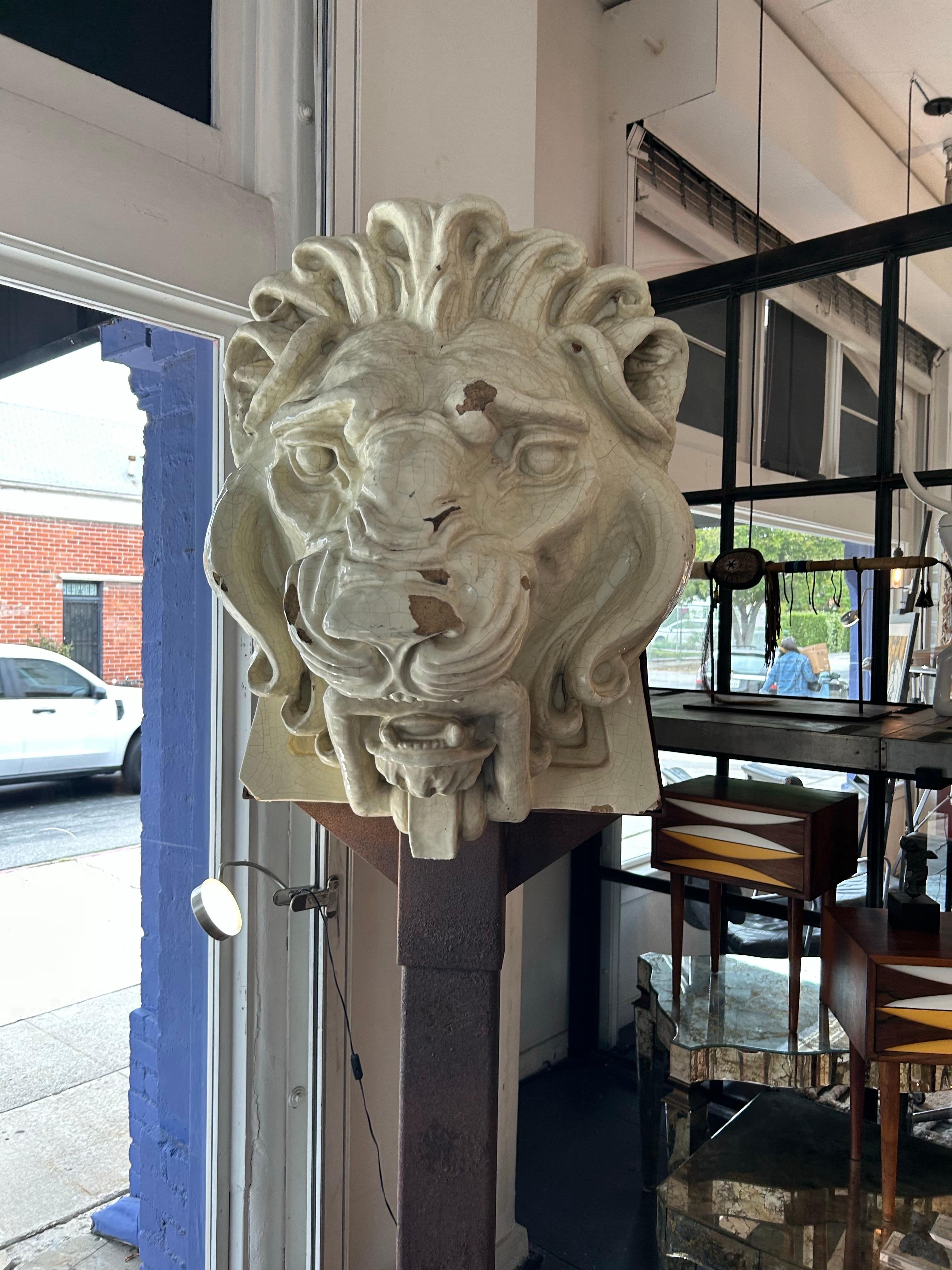 Rare Ancienne Architectural Lion Head, c.1885 For Sale 2
