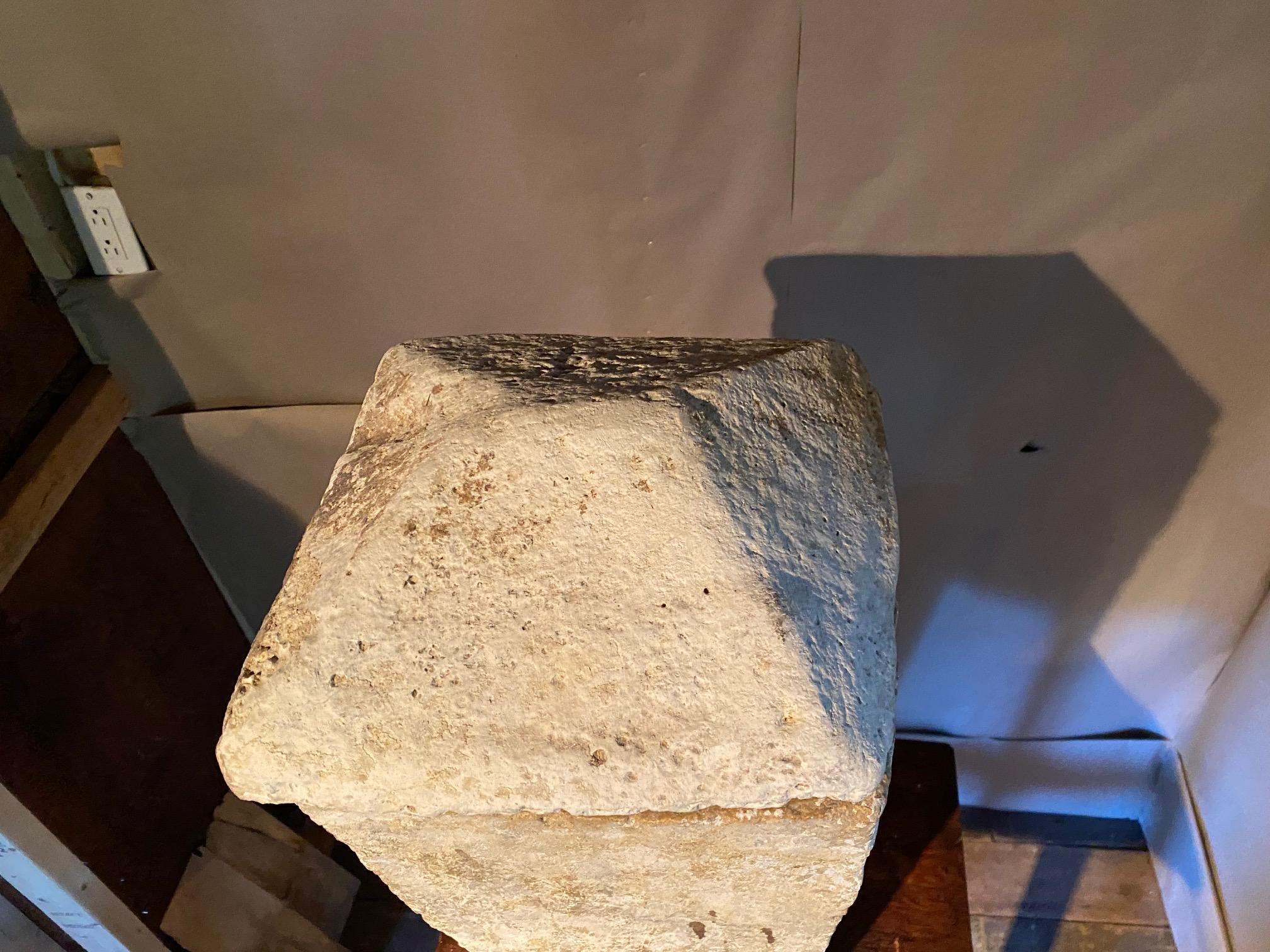 Rare Ancient Greek Limestone Lidded Vessel For Sale 3