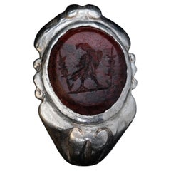 Antique Rare Ancient Roman Silver Legionary Ring c. 300 AD