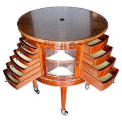 Rare and All Original English Oak Revolving Dental Cabinet