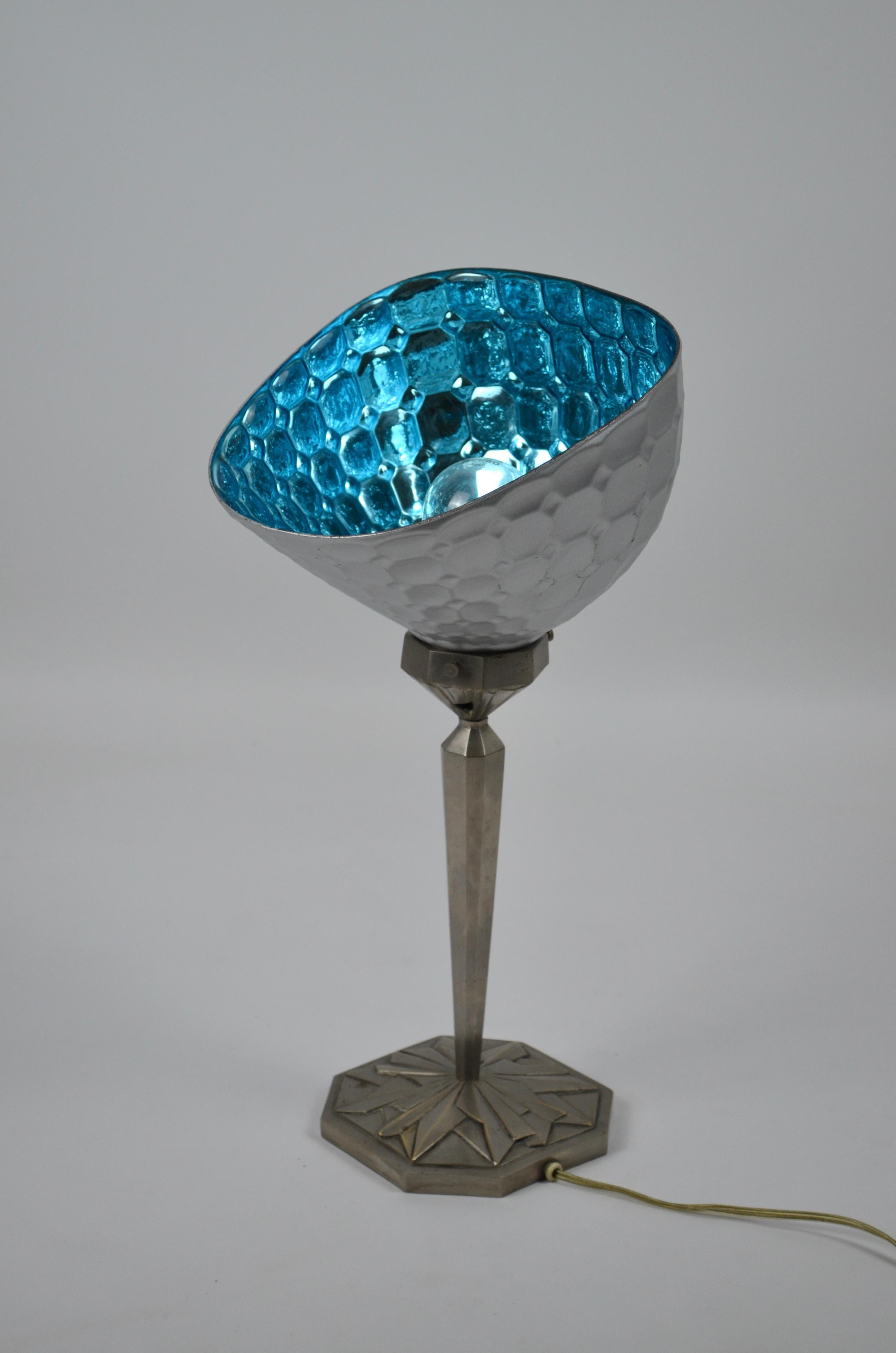 Rare and amazing art deco table Lamp Ilrin by L. Bosi & Cie, France, 20's For Sale 6
