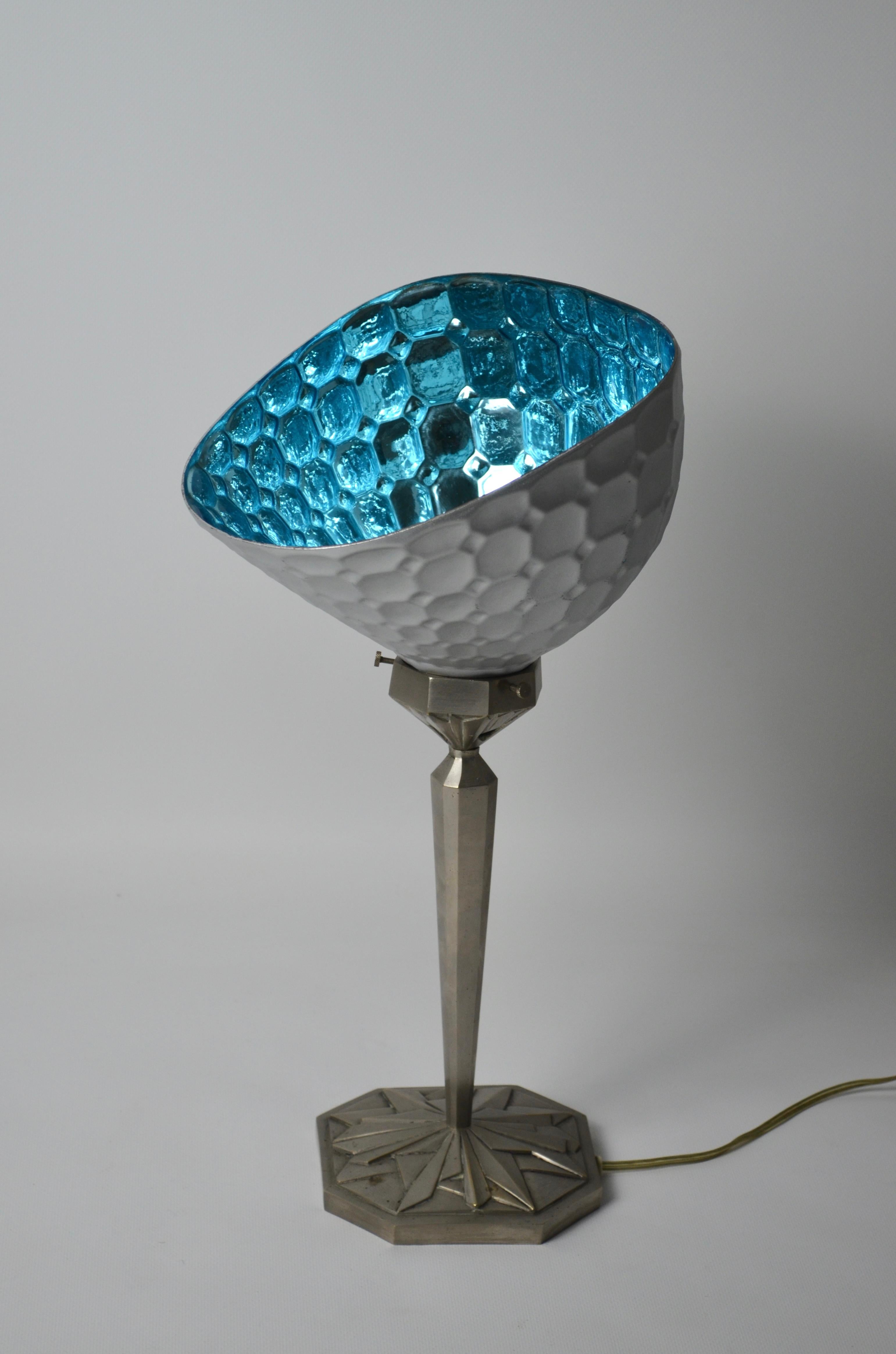 Rare and amazing art deco table Lamp Ilrin by L. Bosi & Cie, France, 20's For Sale 8