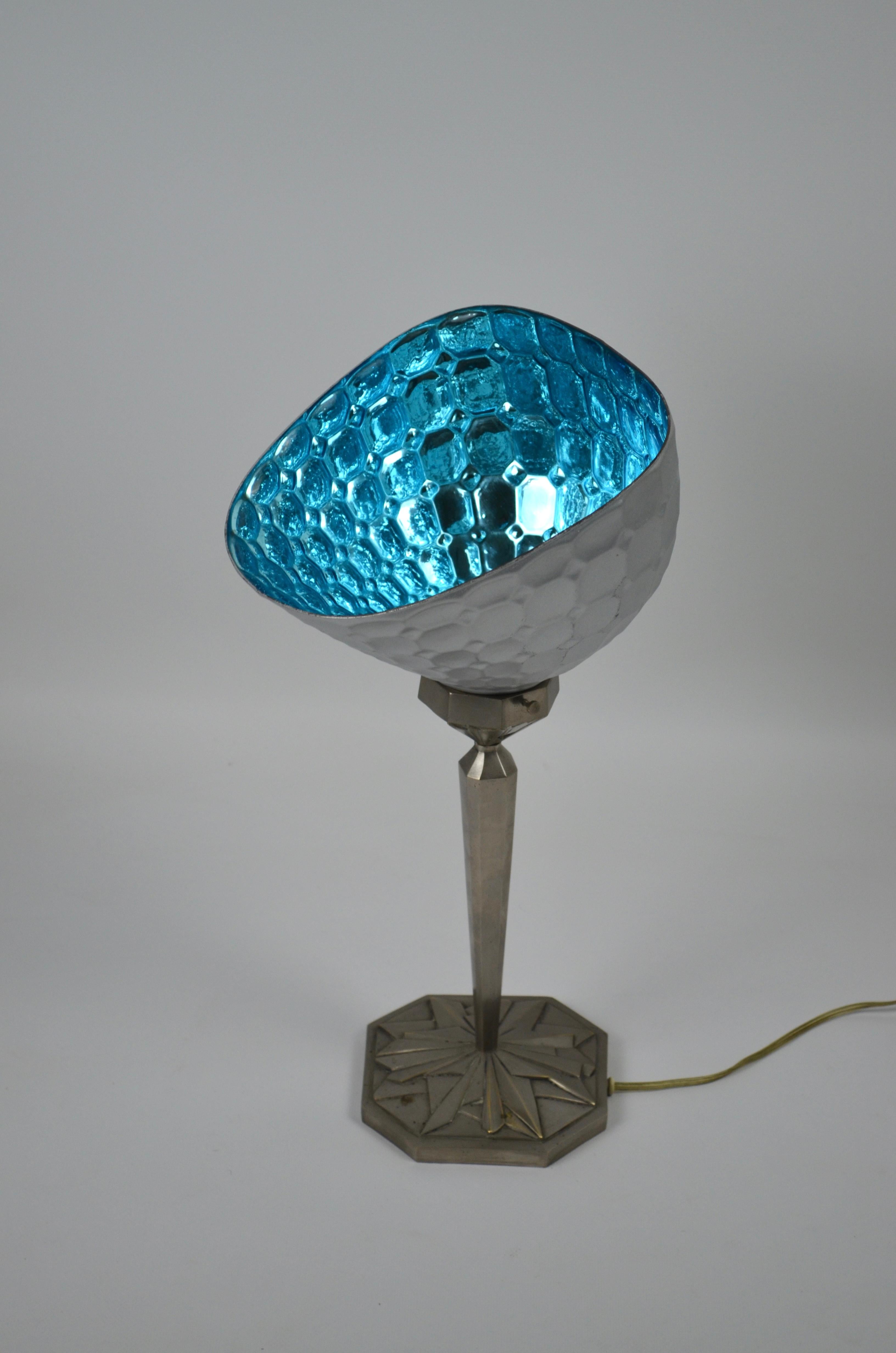 French Rare and amazing art deco table Lamp Ilrin by L. Bosi & Cie, France, 20's For Sale