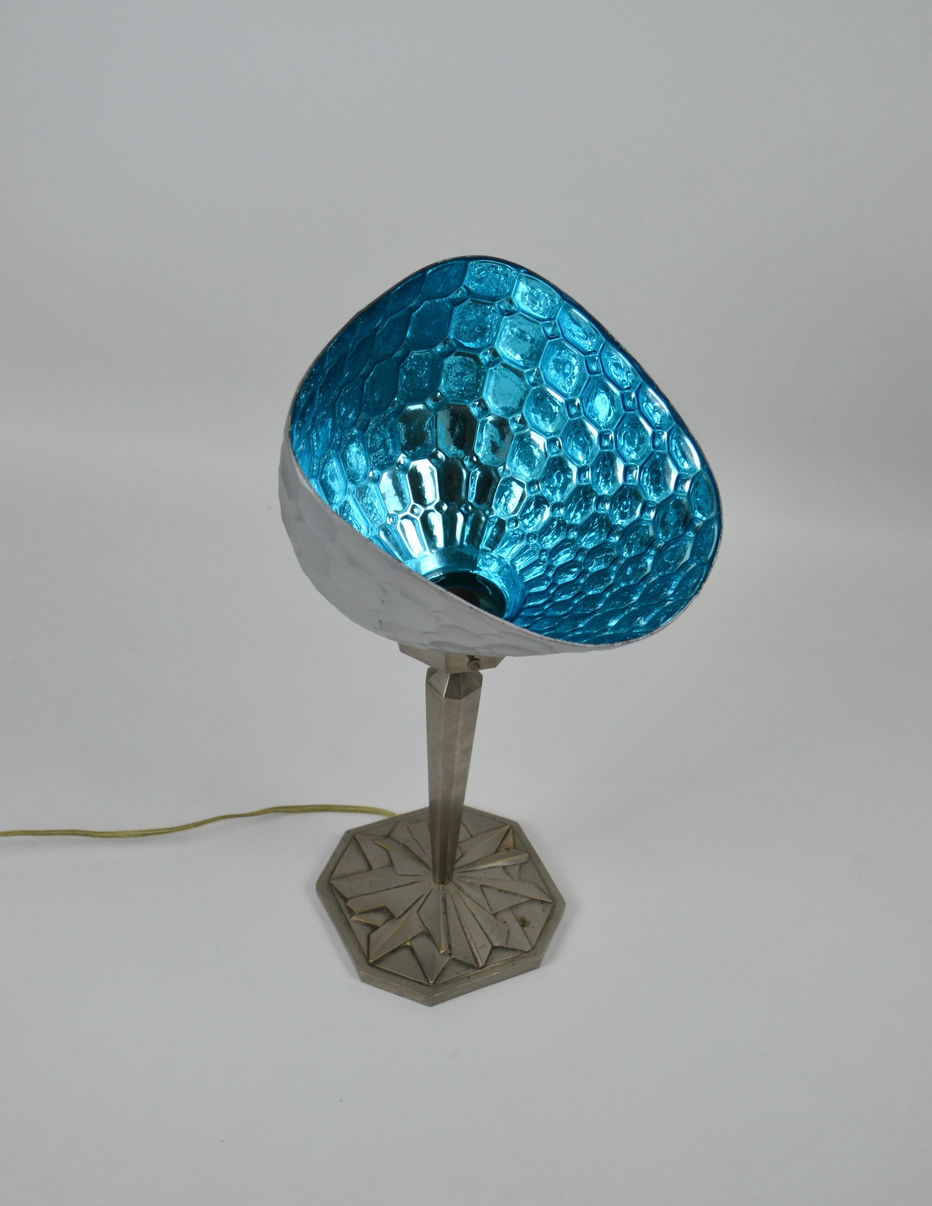 Rare and amazing art deco table Lamp Ilrin by L. Bosi & Cie, France, 20's In Good Condition For Sale In Marinha Grande, PT