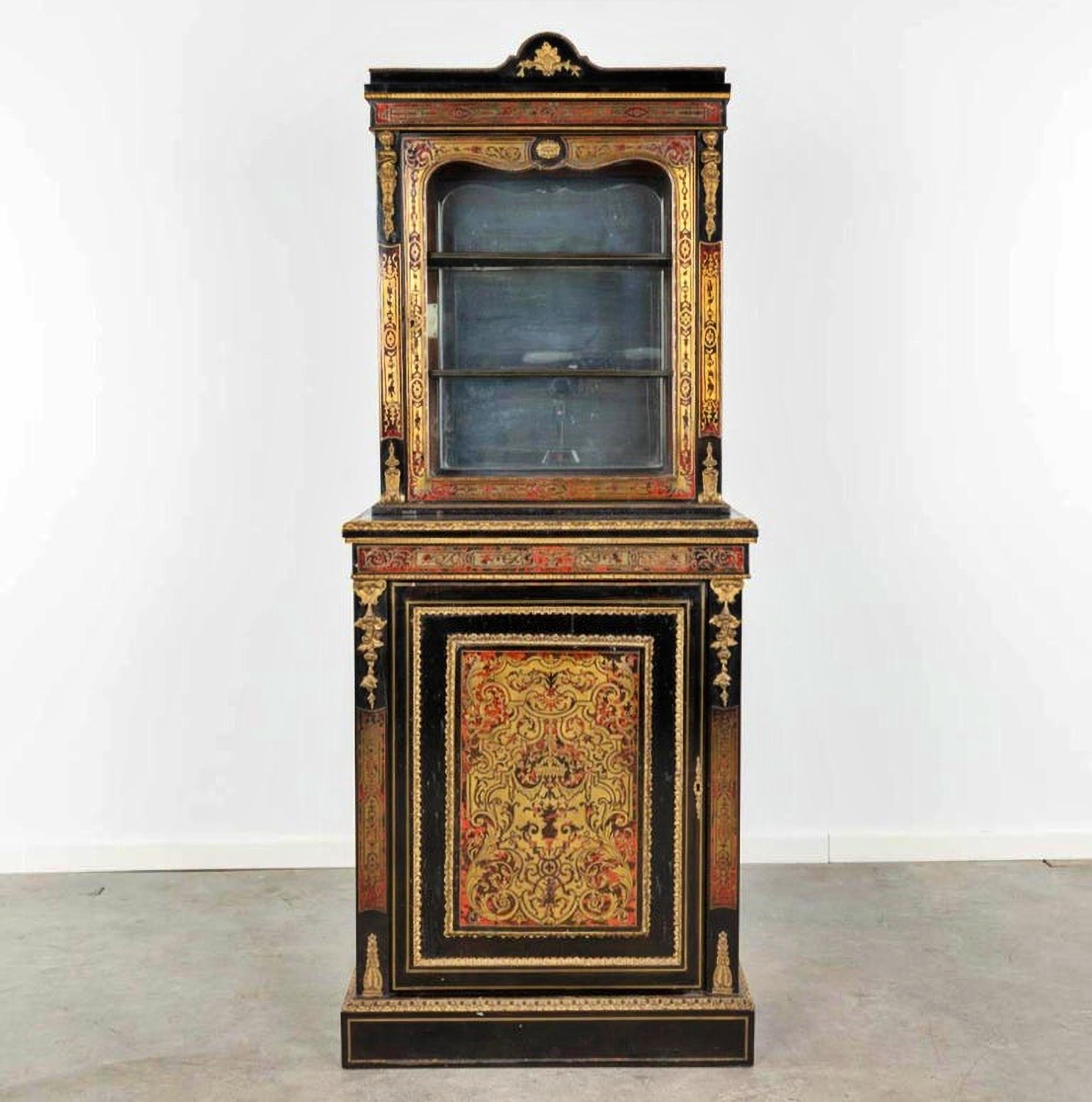 Rare and Amazing Display Cabinet with Boulle Inlay Napoleon III 19th Century For Sale 8