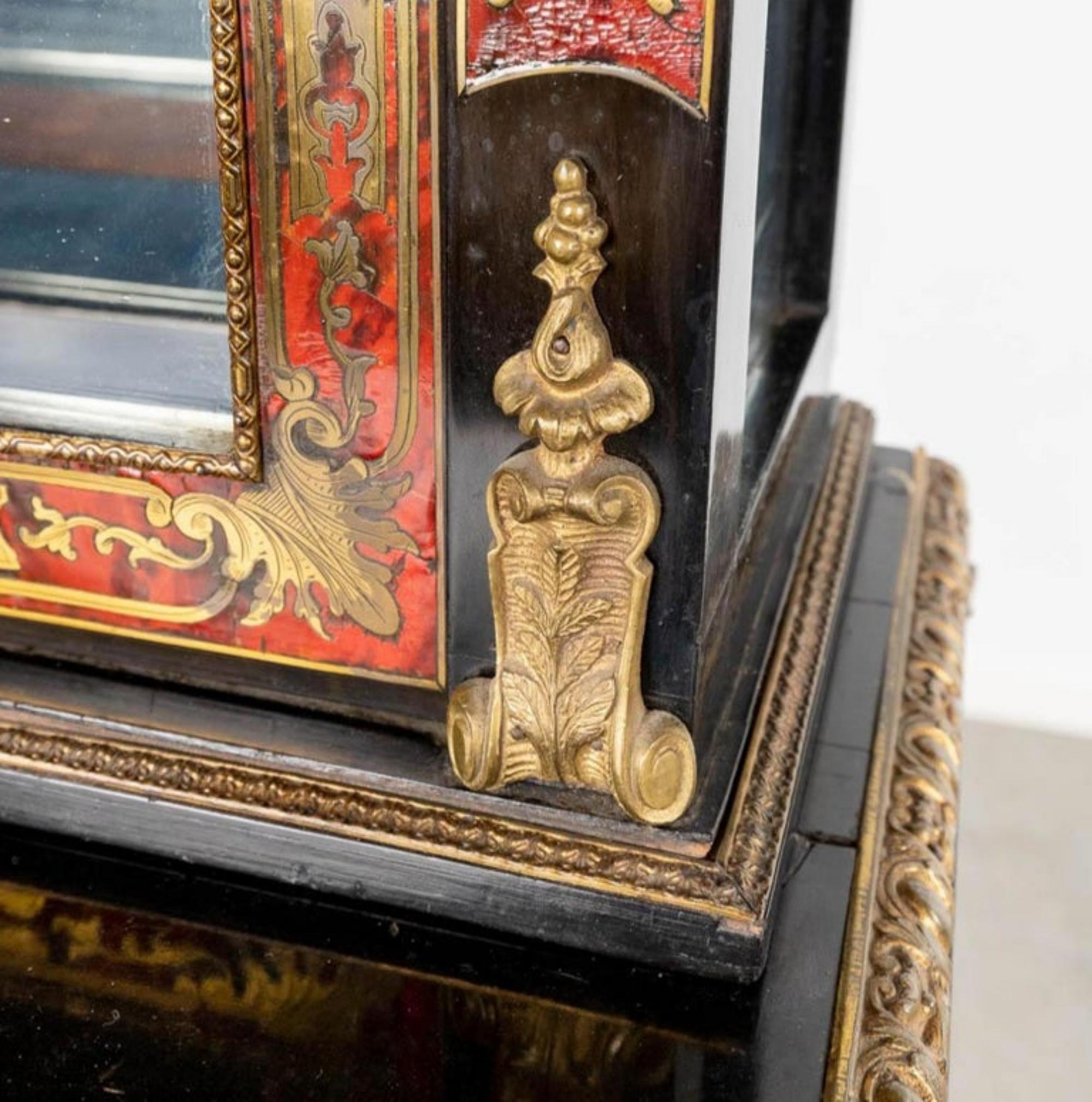 Hand-Crafted Rare and Amazing Display Cabinet with Boulle Inlay Napoleon III 19th Century For Sale