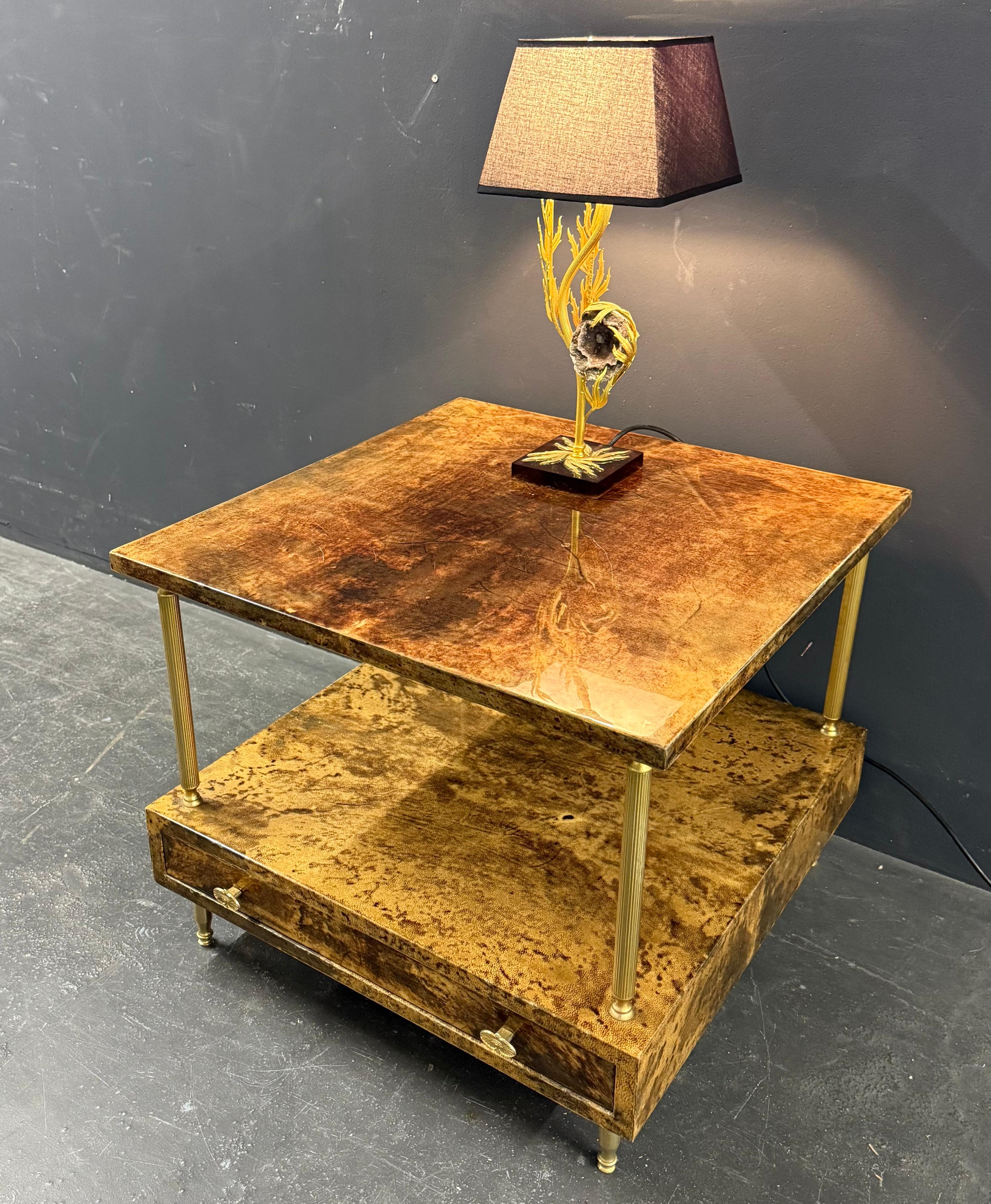 rare et étonnante lampe en agate Willy Daro 