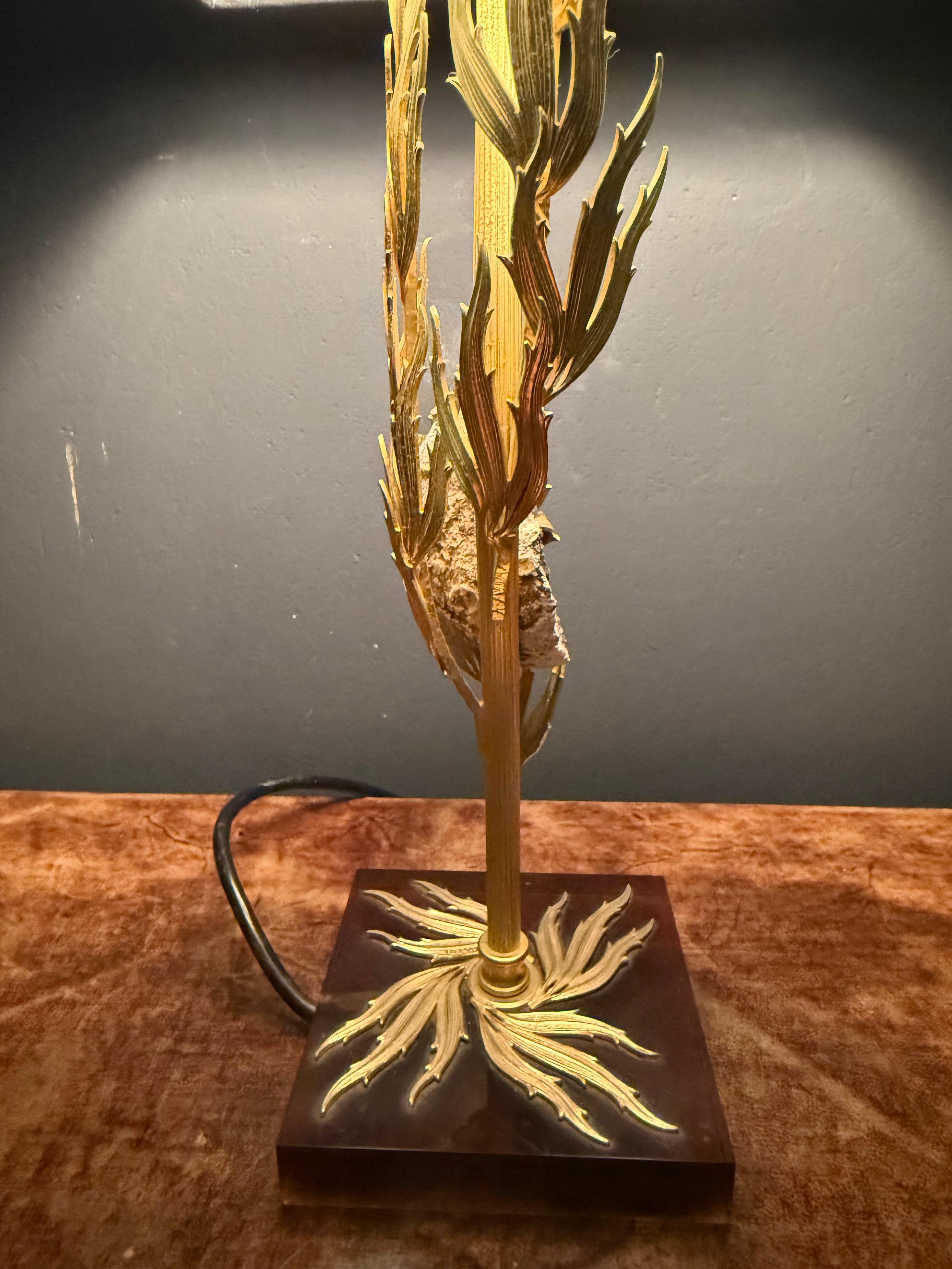 rare et étonnante lampe en agate Willy Daro 