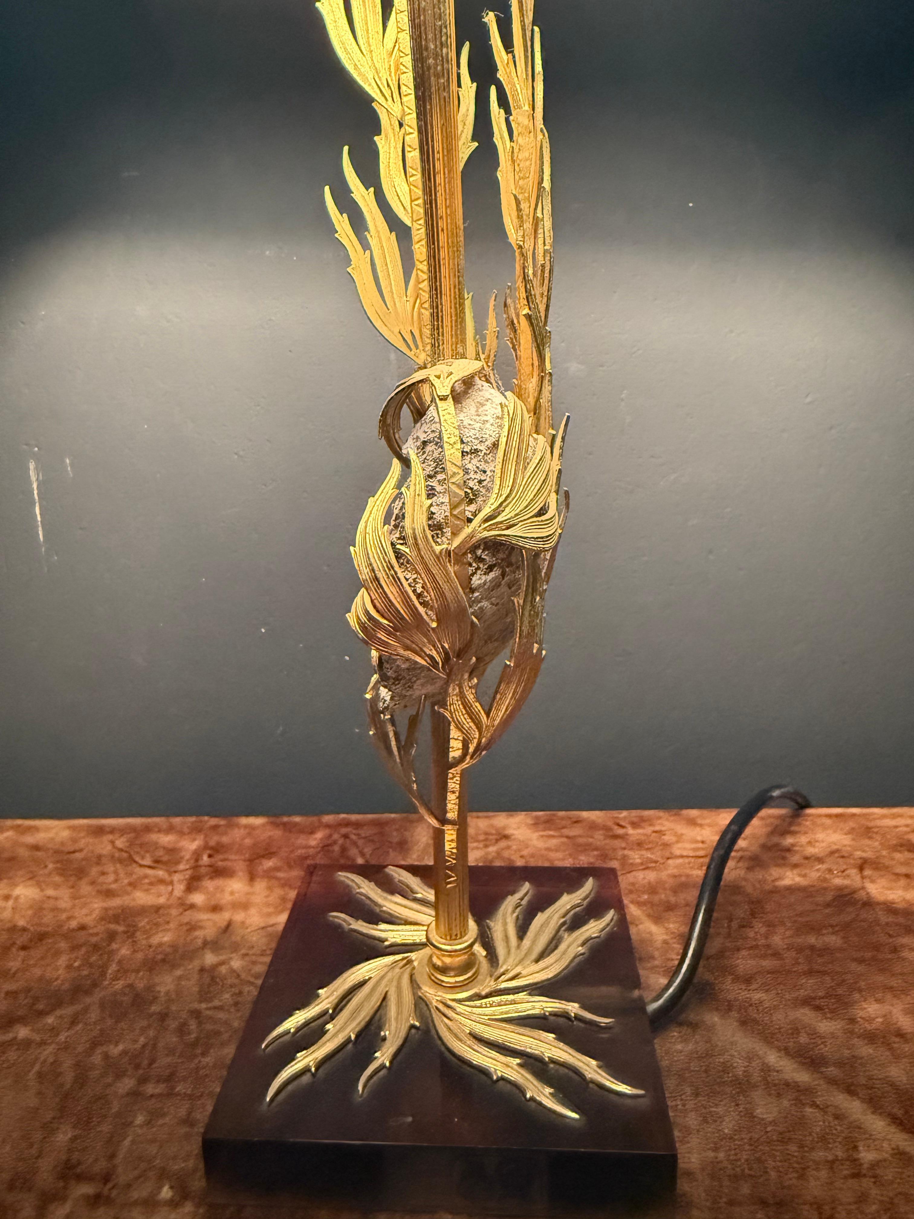 rare et étonnante lampe en agate Willy Daro 