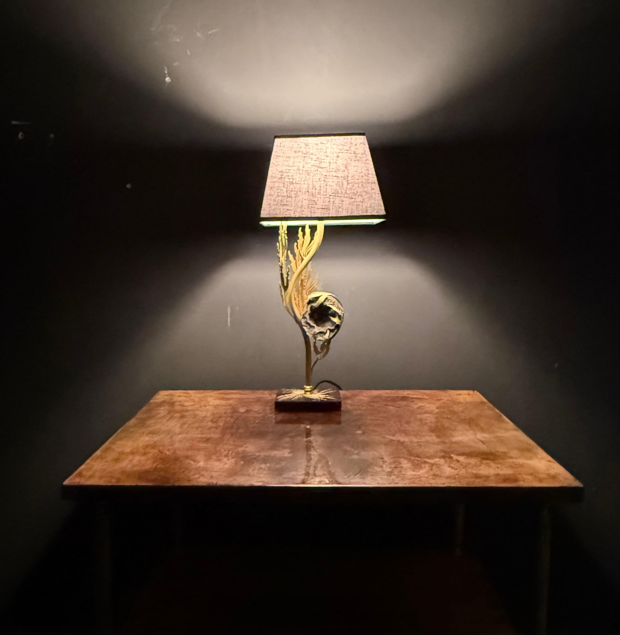 rare et étonnante lampe en agate Willy Daro 