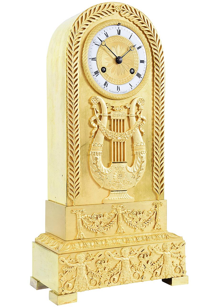 Rare and beautiful Charles X period clock signed 