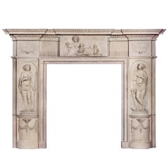 Rare and Beautiful English Coade Stone Fireplace Mantel, circa 1790