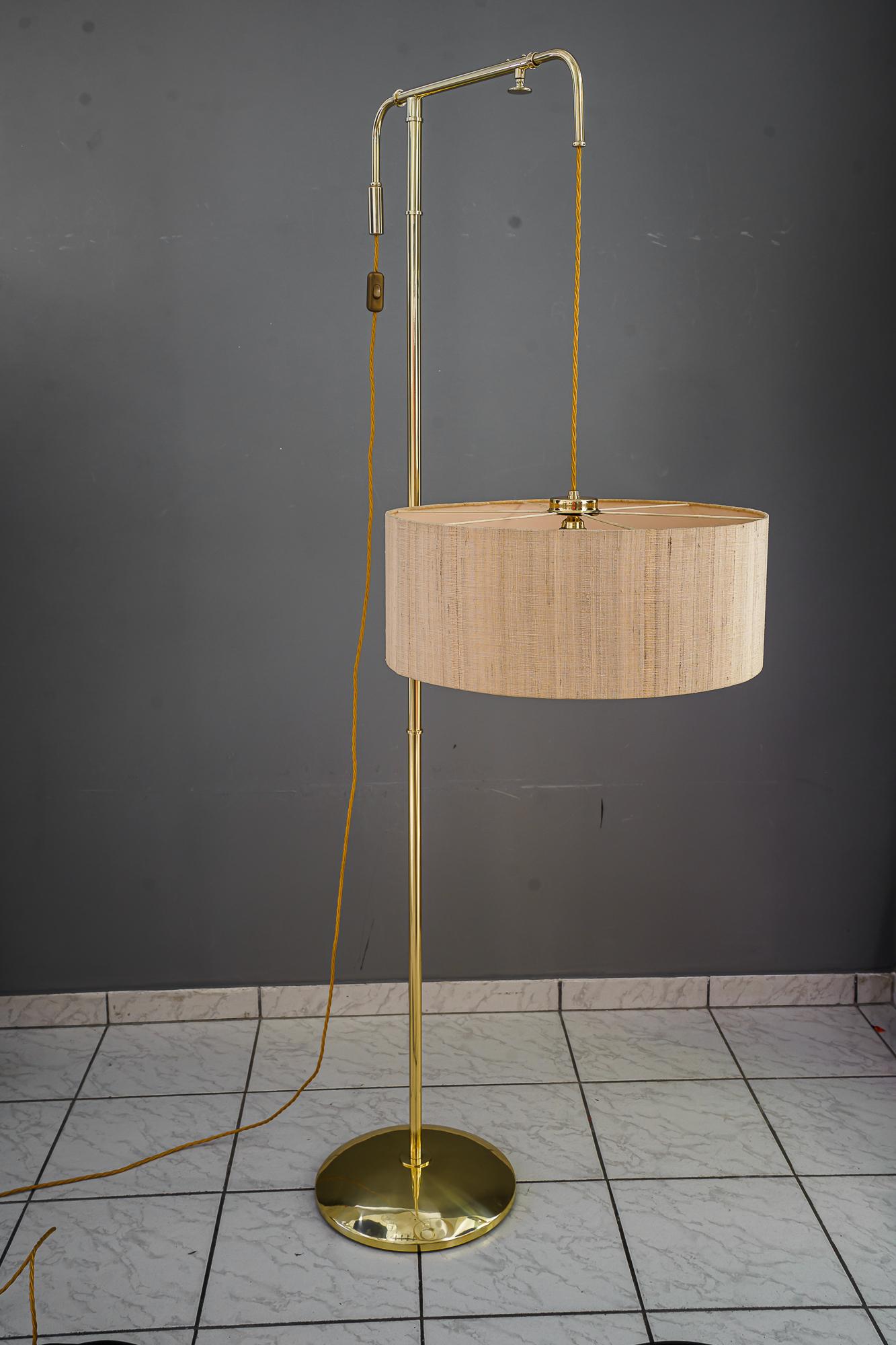 Rare and Big Adjustable Floor Lamp with Original Shade by Kalmar Around 1950s For Sale 2