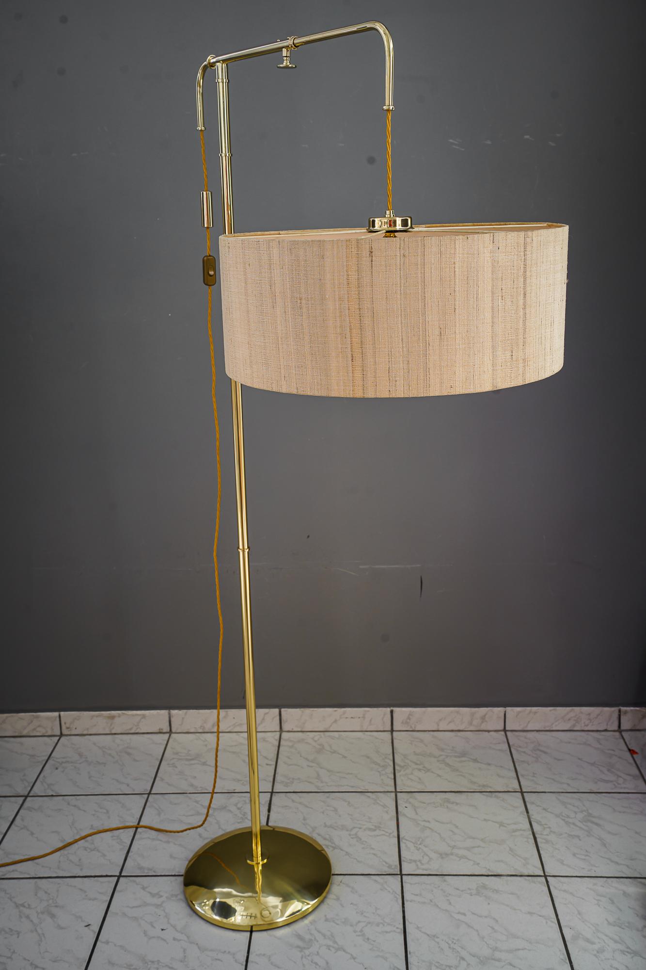 Rare and Big Adjustable Floor Lamp with Original Shade by Kalmar Around 1950s For Sale 4