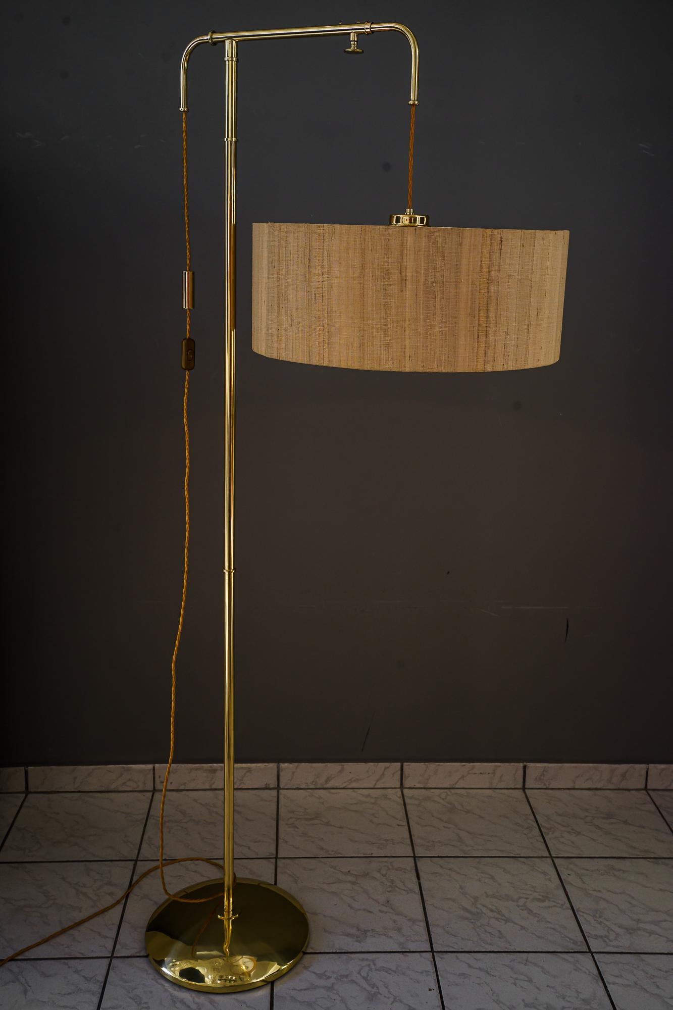 Rare and Big Adjustable Floor Lamp with Original Shade by Kalmar Around 1950s For Sale 5