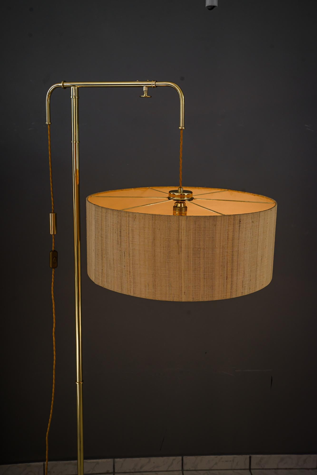 Rare and Big Adjustable Floor Lamp with Original Shade by Kalmar Around 1950s For Sale 6