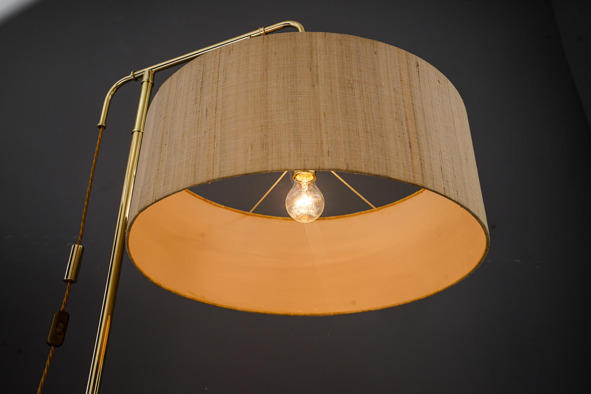 Rare and Big Adjustable Floor Lamp with Original Shade by Kalmar Around 1950s For Sale 7