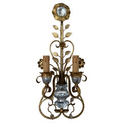 Vintage rare and big wallsconce by maison bagues.