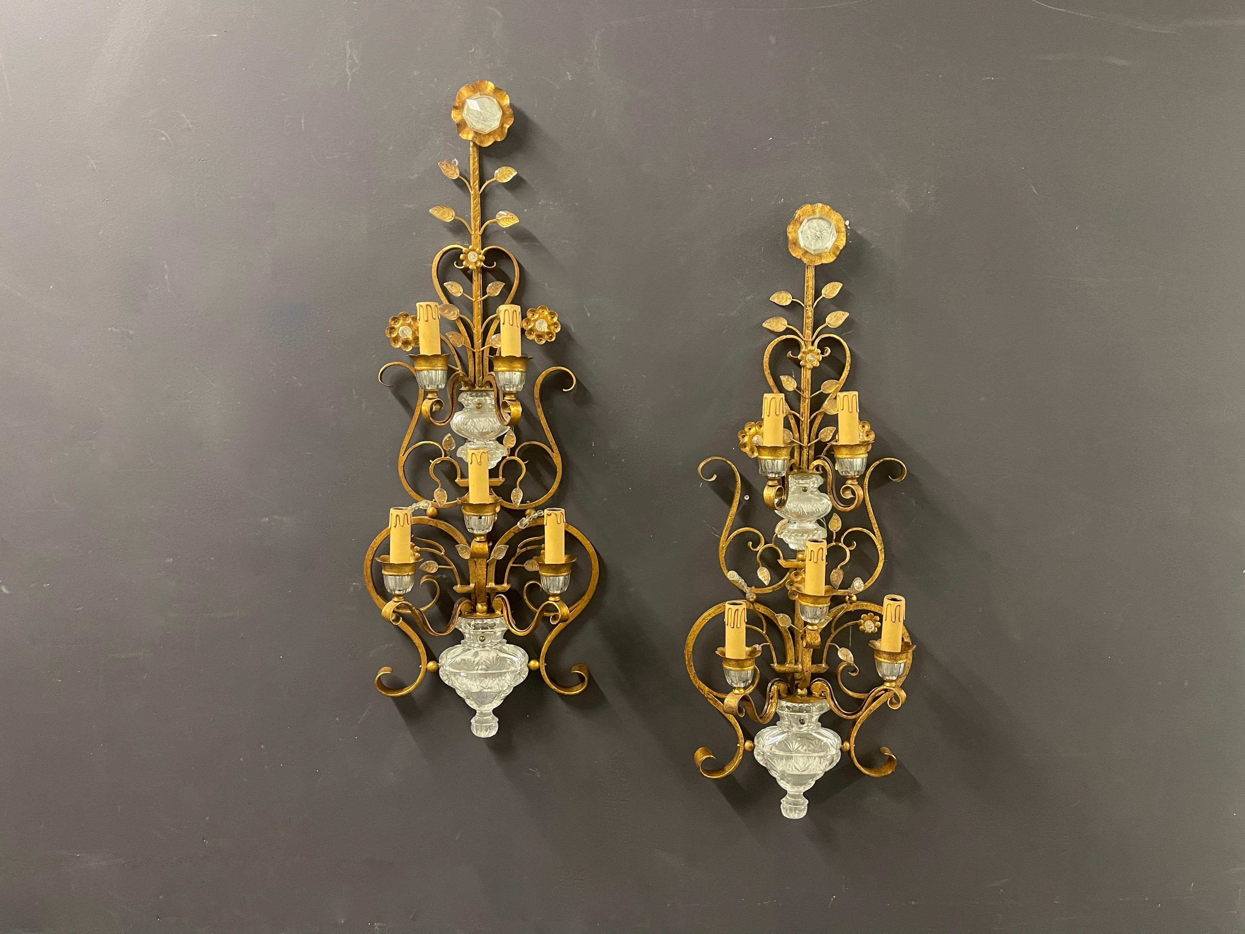 rare and breathtaking huge maison bagues wall sconces For Sale 2