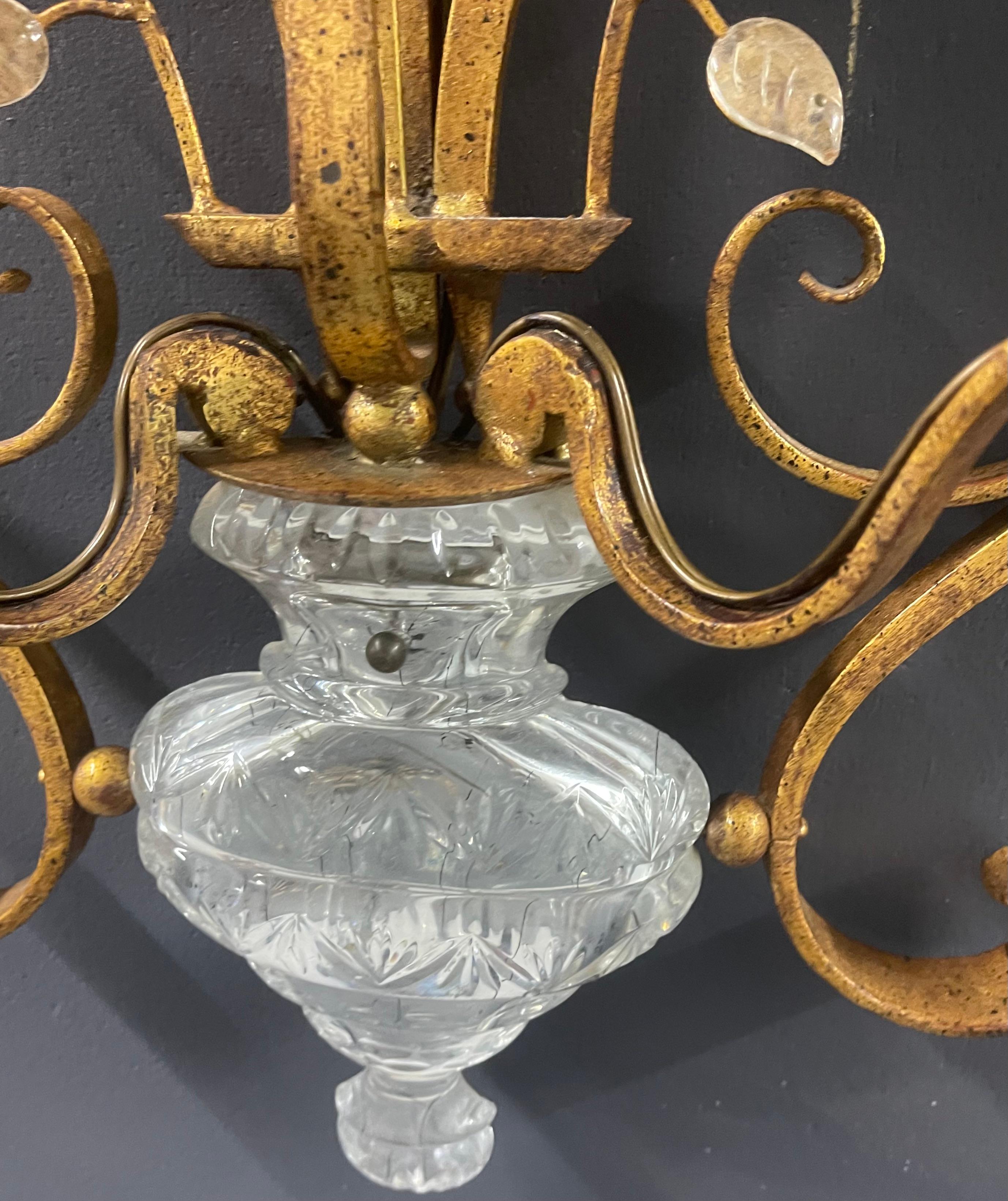 Late 20th Century rare and breathtaking huge maison bagues wall sconces For Sale