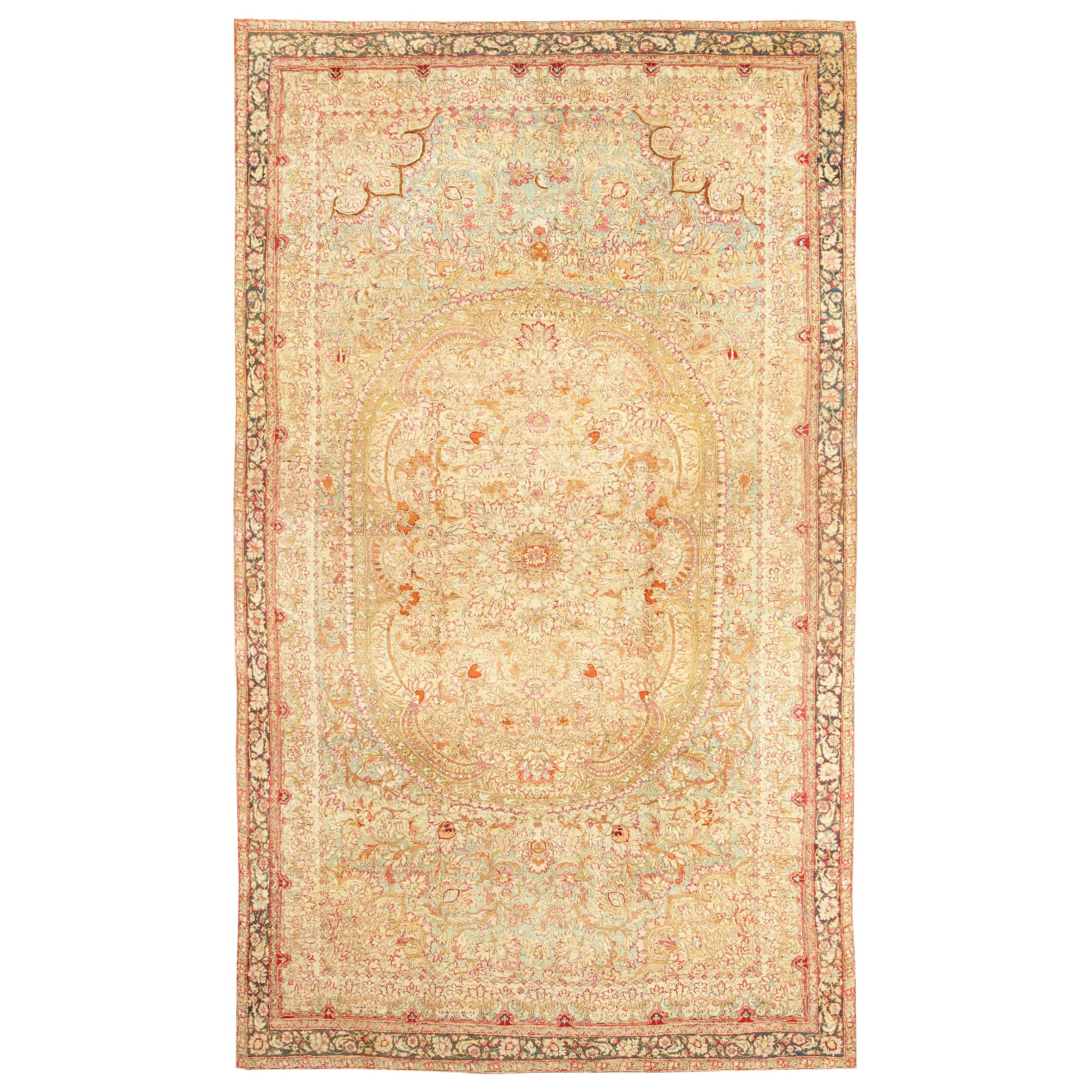 Large Antique Indian Agra Rug. Size: 10' 8" x 18' 3"  For Sale