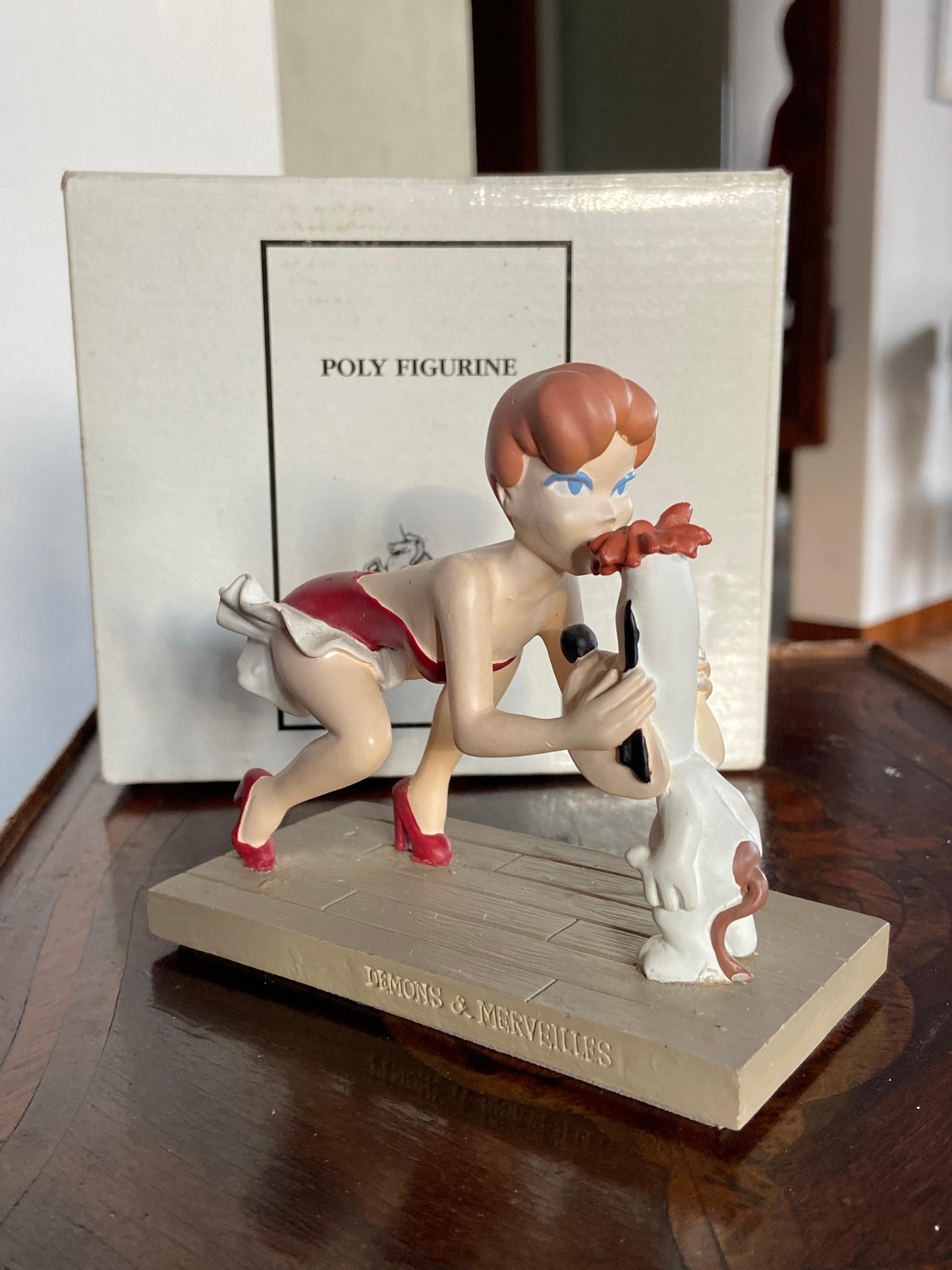 Figurine statue of Droopy kissed by the Girl by Demons & Merveilles.
Made in 1997 in its original box in perfect condition.
Perfect gift and a part of a large collection.
USA, 1997.