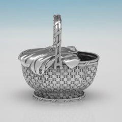 Rare and collectible silver plated spoon warmer modelled as a basket made 1882