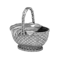 Rare and collectible silver plated spoon warmer modelled as a basket made 1882