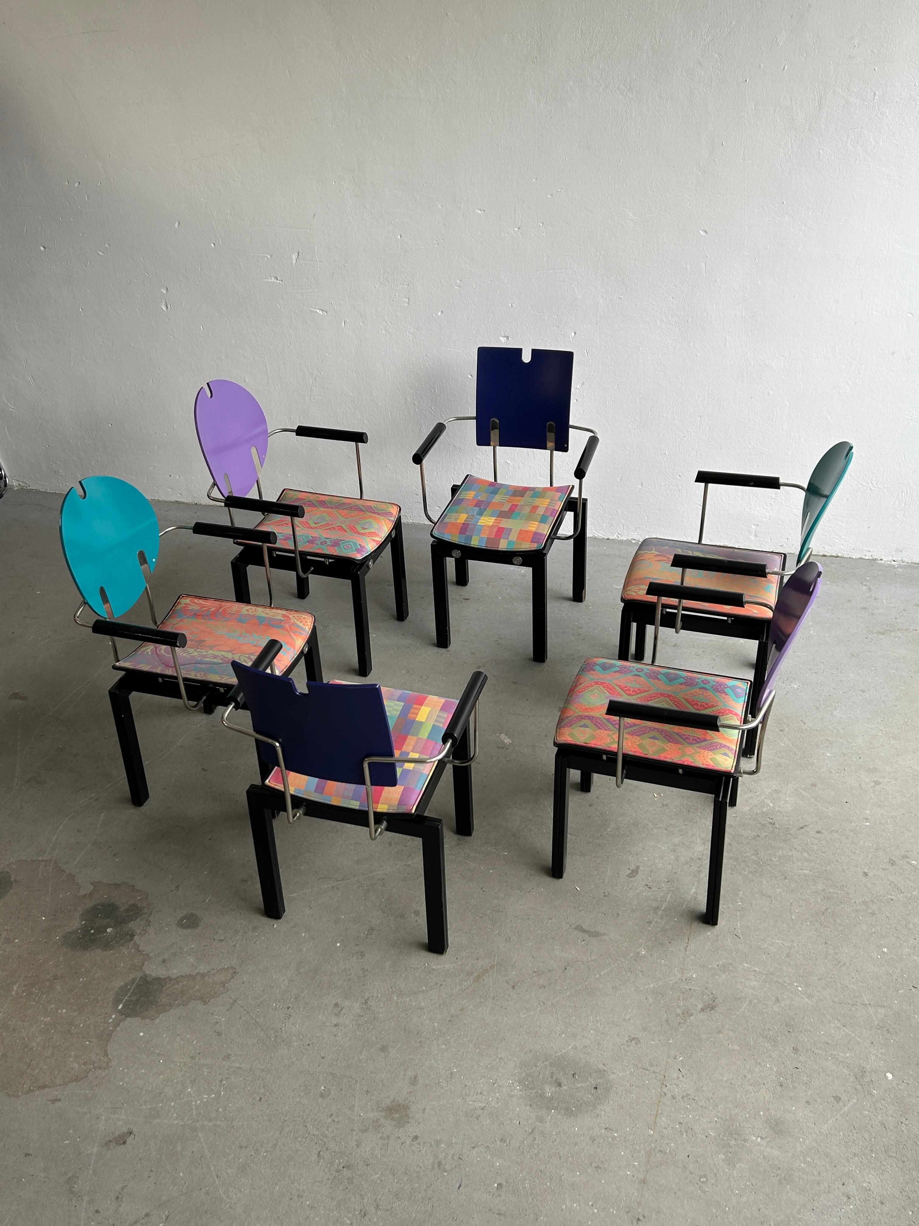 Rare and Collectible Thonet Vienna Postmodern Sculptural Dining Chairs, Set of 6 In Good Condition In Zagreb, HR