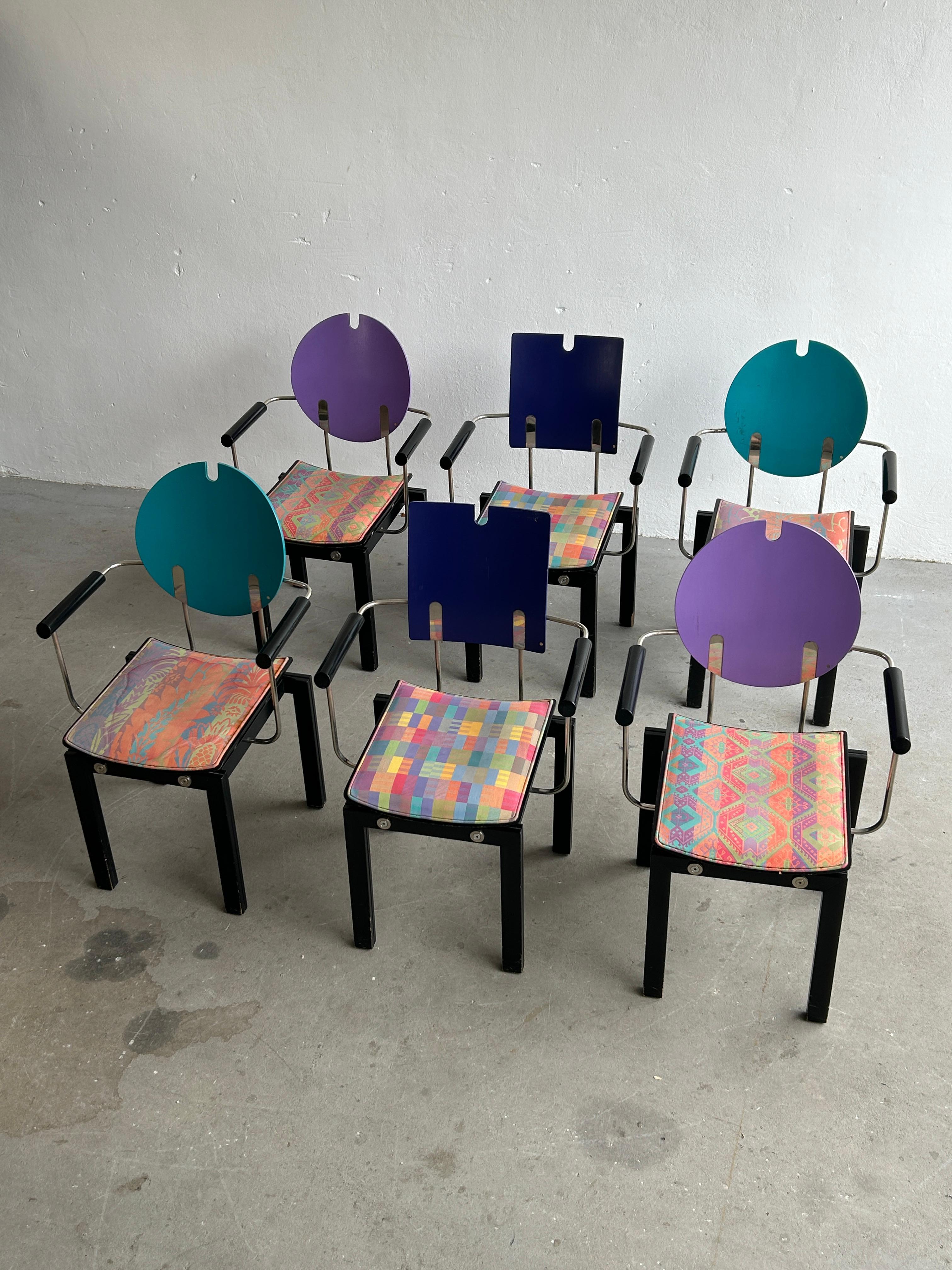Late 20th Century Rare and Collectible Thonet Vienna Postmodern Sculptural Dining Chairs, Set of 6
