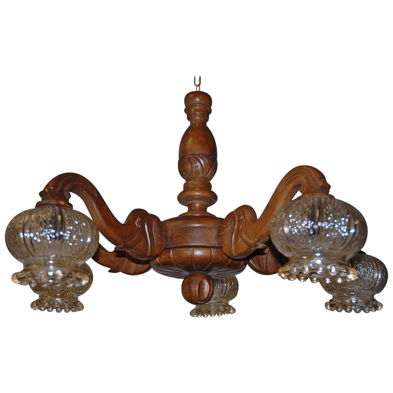 Lampe à suspension/lustre rare et décoratif sur le thème de l'éléphant, sculpté à la main, époque Art déco en vente