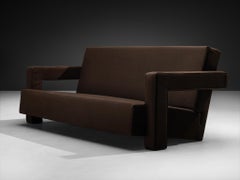 Raro e dei primi anni '50 Gerrit Rietveld per Metz & Co. Divano 'Utrecht' in tela Brown & Co.