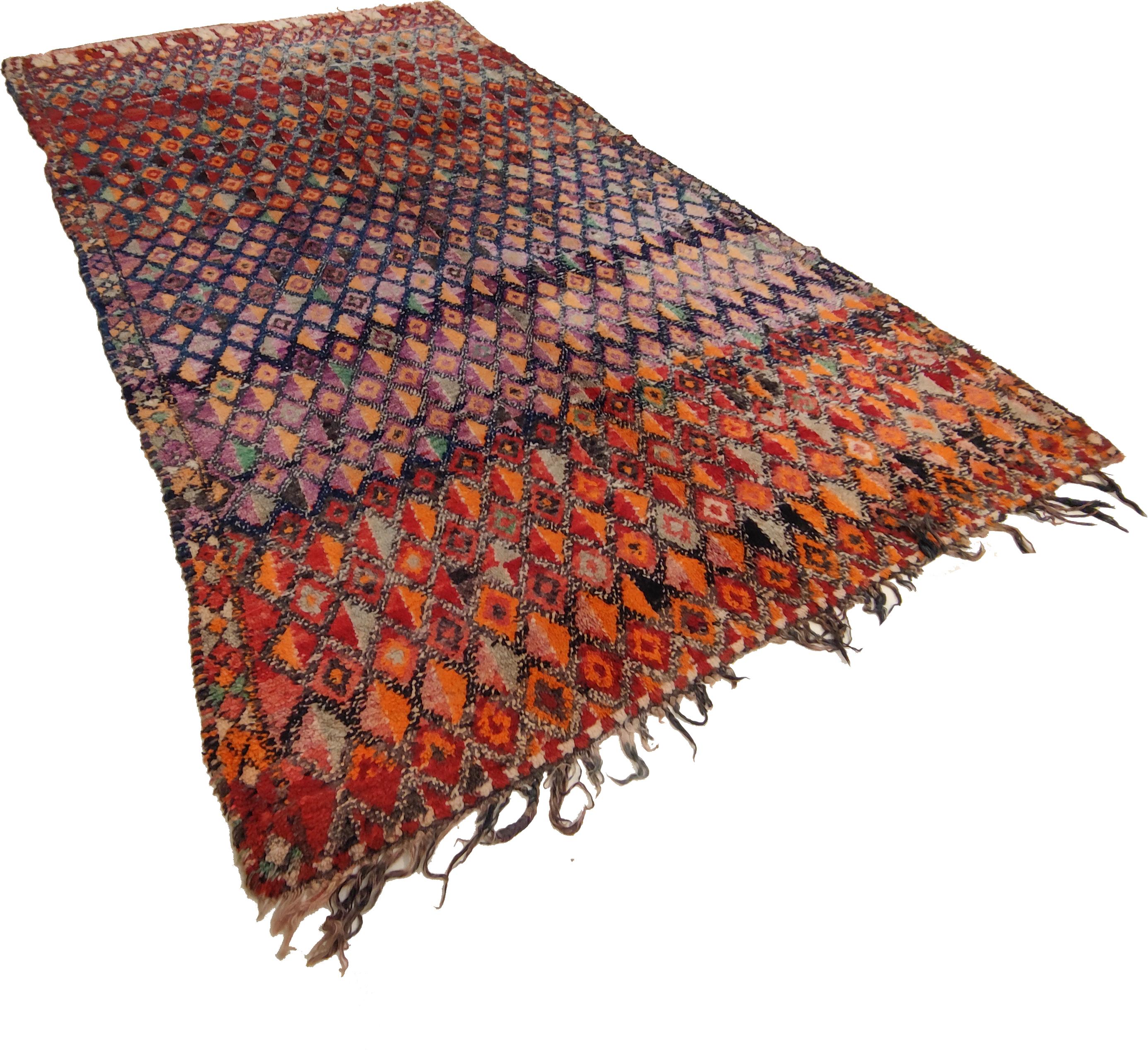 Hand-Knotted Rare and Early Moroccan Beni Mguild Berber Rug
