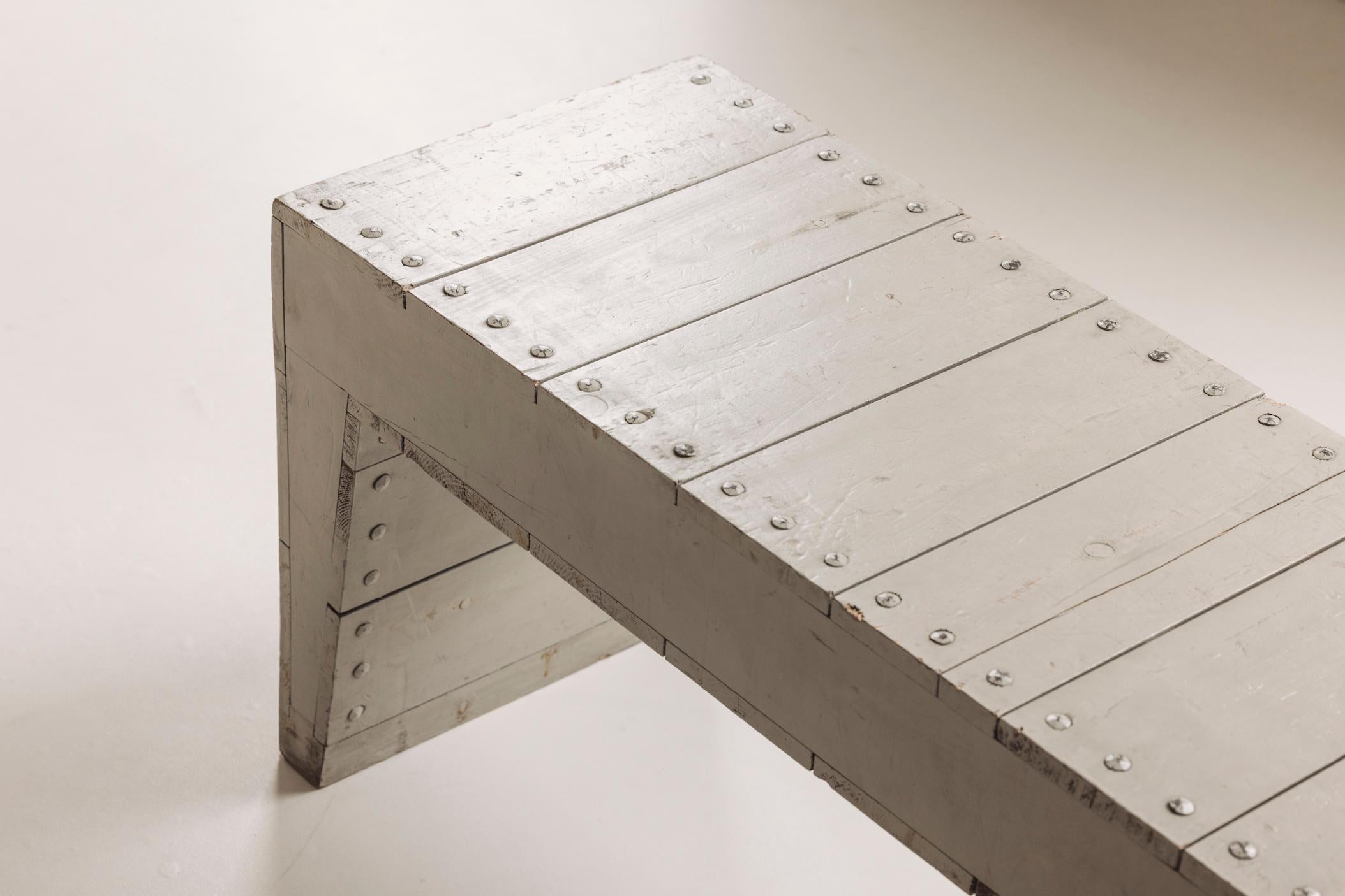 Rare and early Bossche School bench by Dom Hans van der Laan, 1970s. im Angebot 7