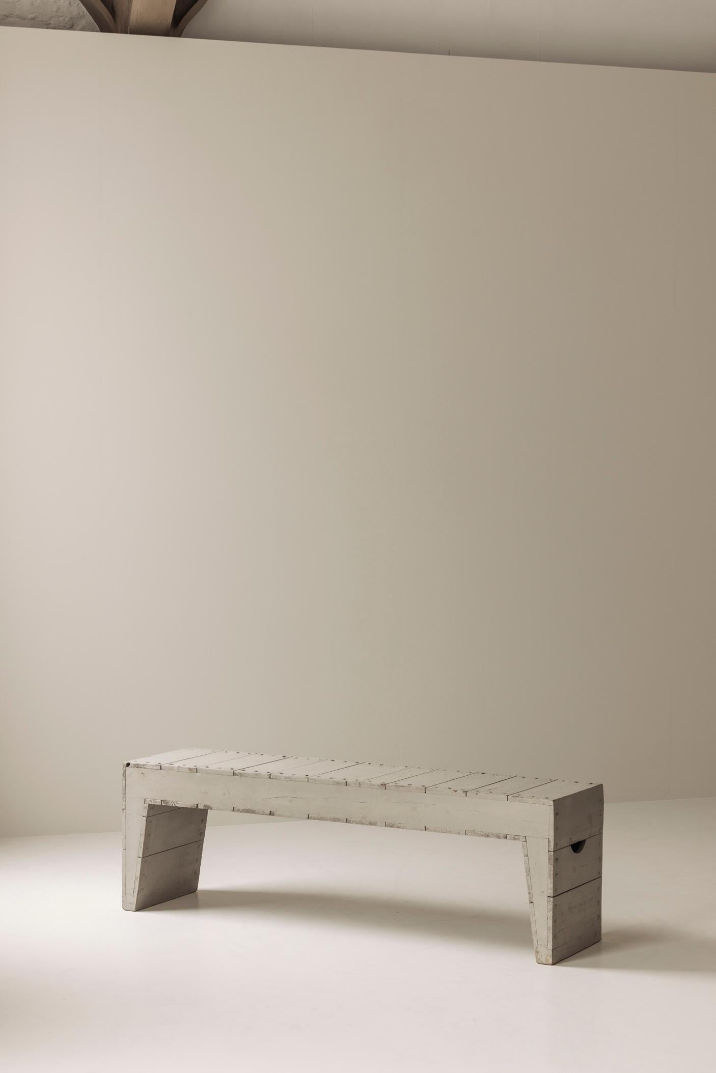 Rare and early Bossche School bench by Dom Hans van der Laan, 1970s. (Moderne der Mitte des Jahrhunderts) im Angebot