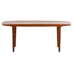 Rare and Early Coffee Table in Teak and Brass by Johannes Andersen, 1950's
