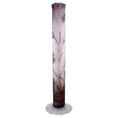 Rare and Early Emile Gallé Vase in Frosted and Purple Art Glass, 1880s-1890s