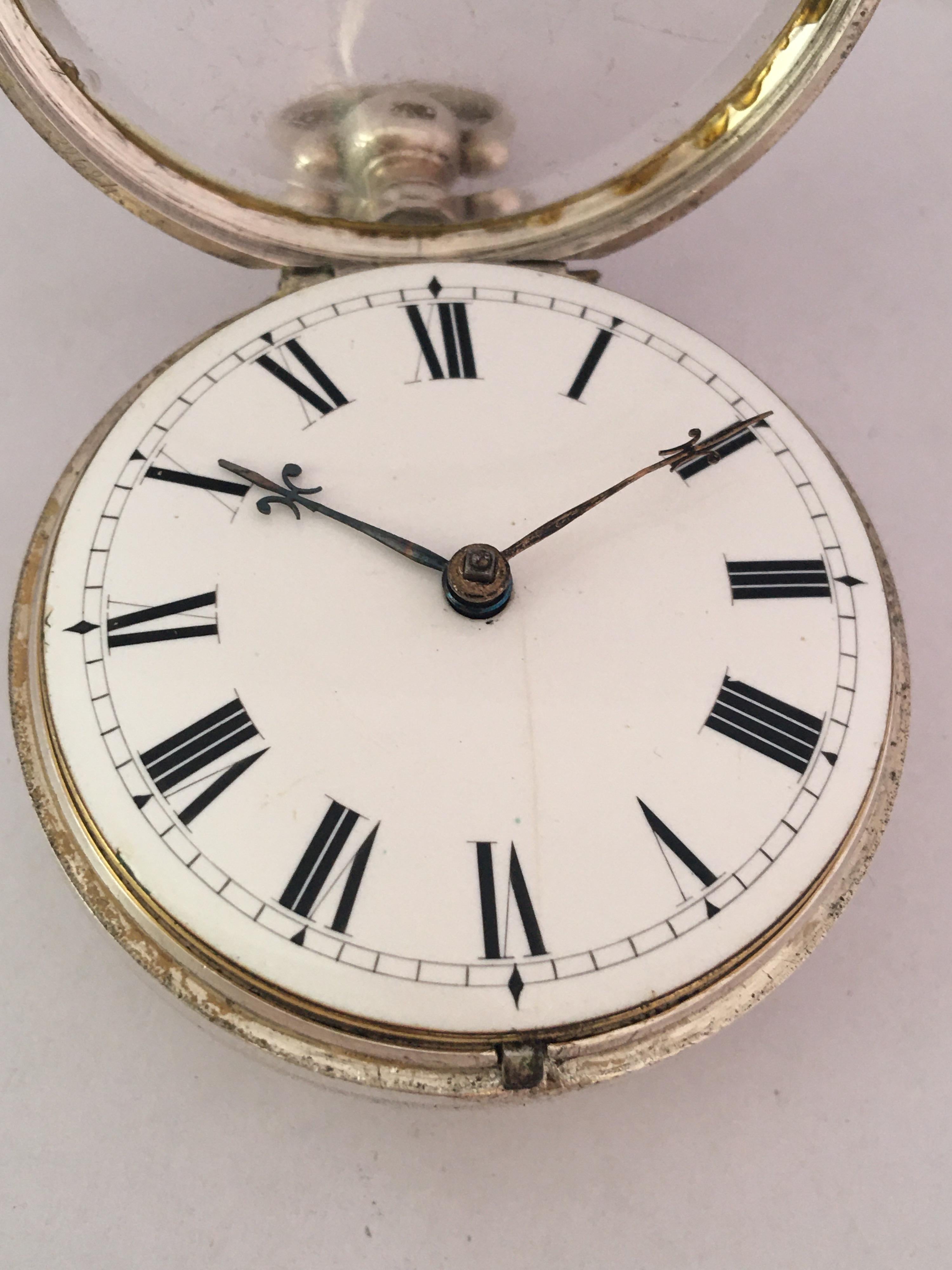 Rare and Early English Silver Pair of Cased Verge Fusee Pocket Watch For Sale 3