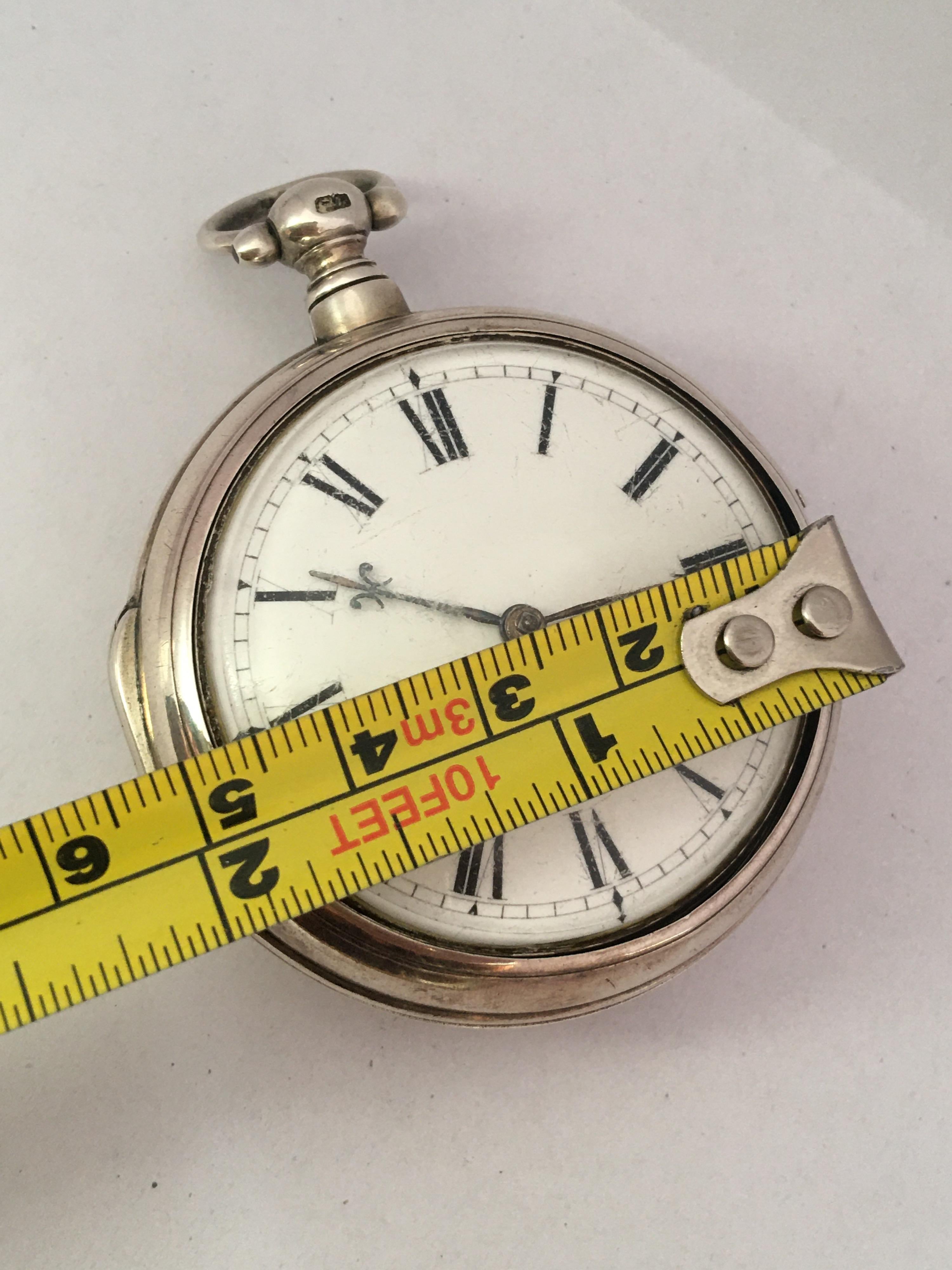 Rare and Early English Silver Pair of Cased Verge Fusee Pocket Watch For Sale 12